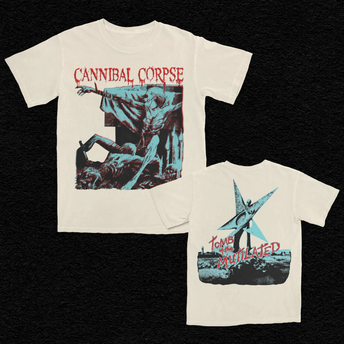 Cannibal Corpse Tomb Of The Mutilated Boot T-Shirt (Ivory)
