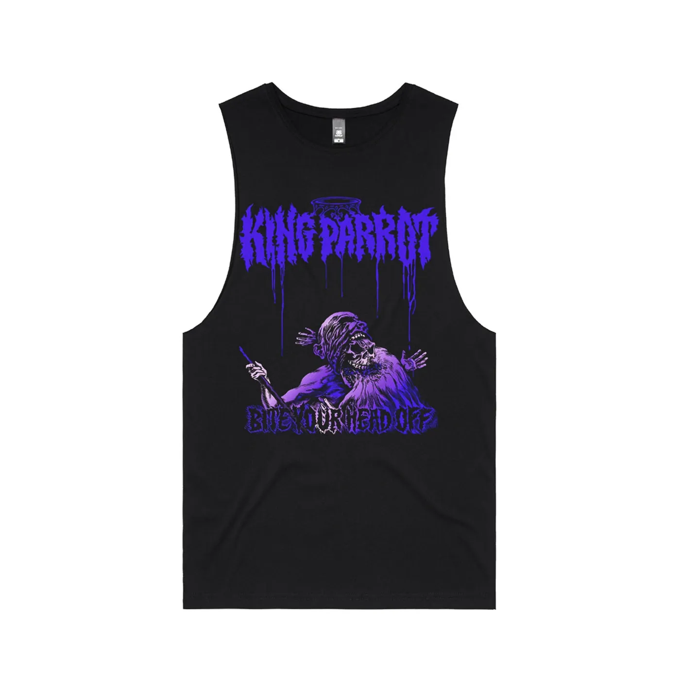 King Parrot Bite Your Head Off Purple Tank (Black)