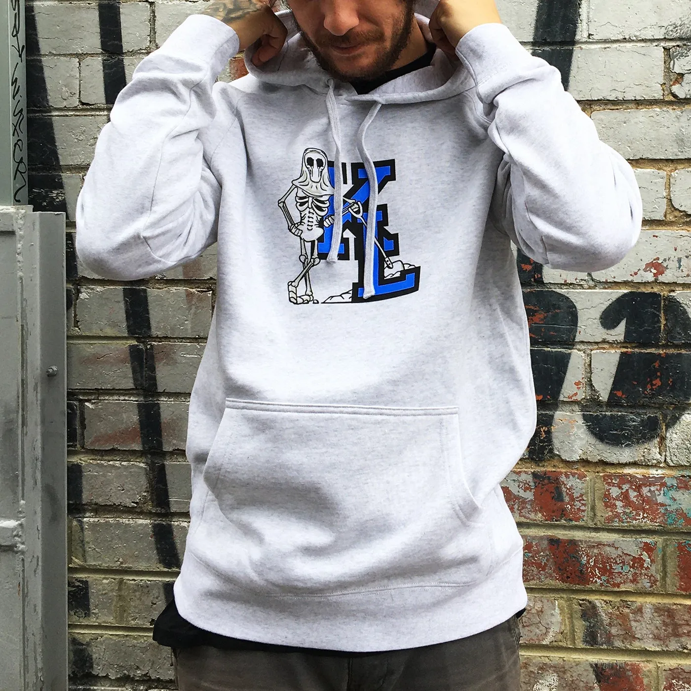 Knocked Loose Grave Digger Hoodie (Grey/Blue)