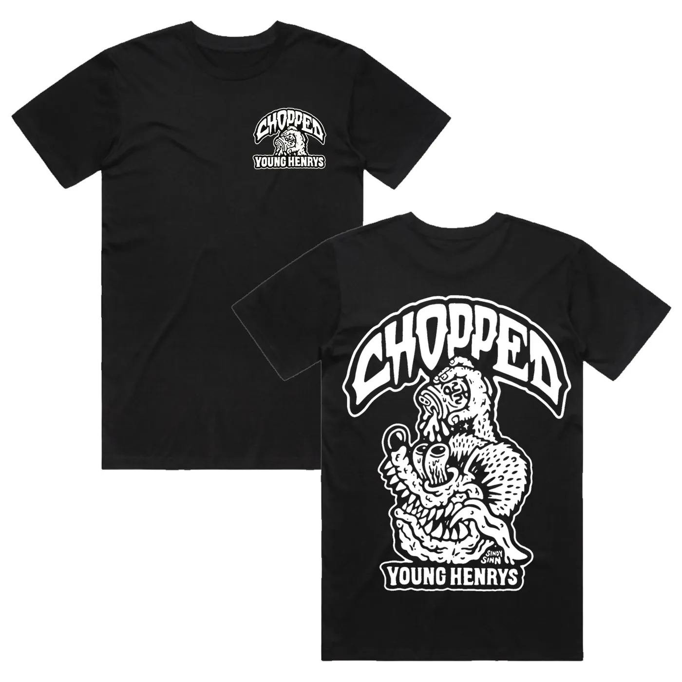 Chopped x Young Henrys T-shirt (Black)