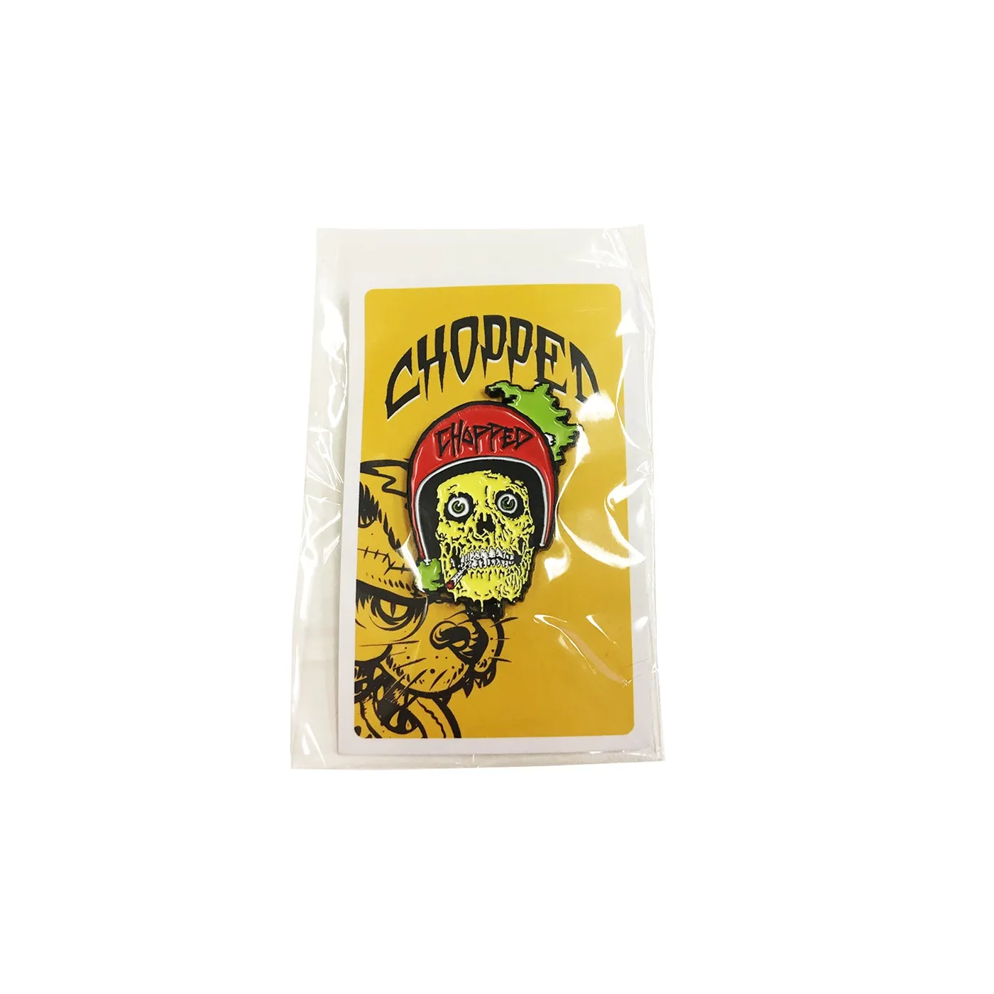 Chopped Skull Guts Enamel Pin