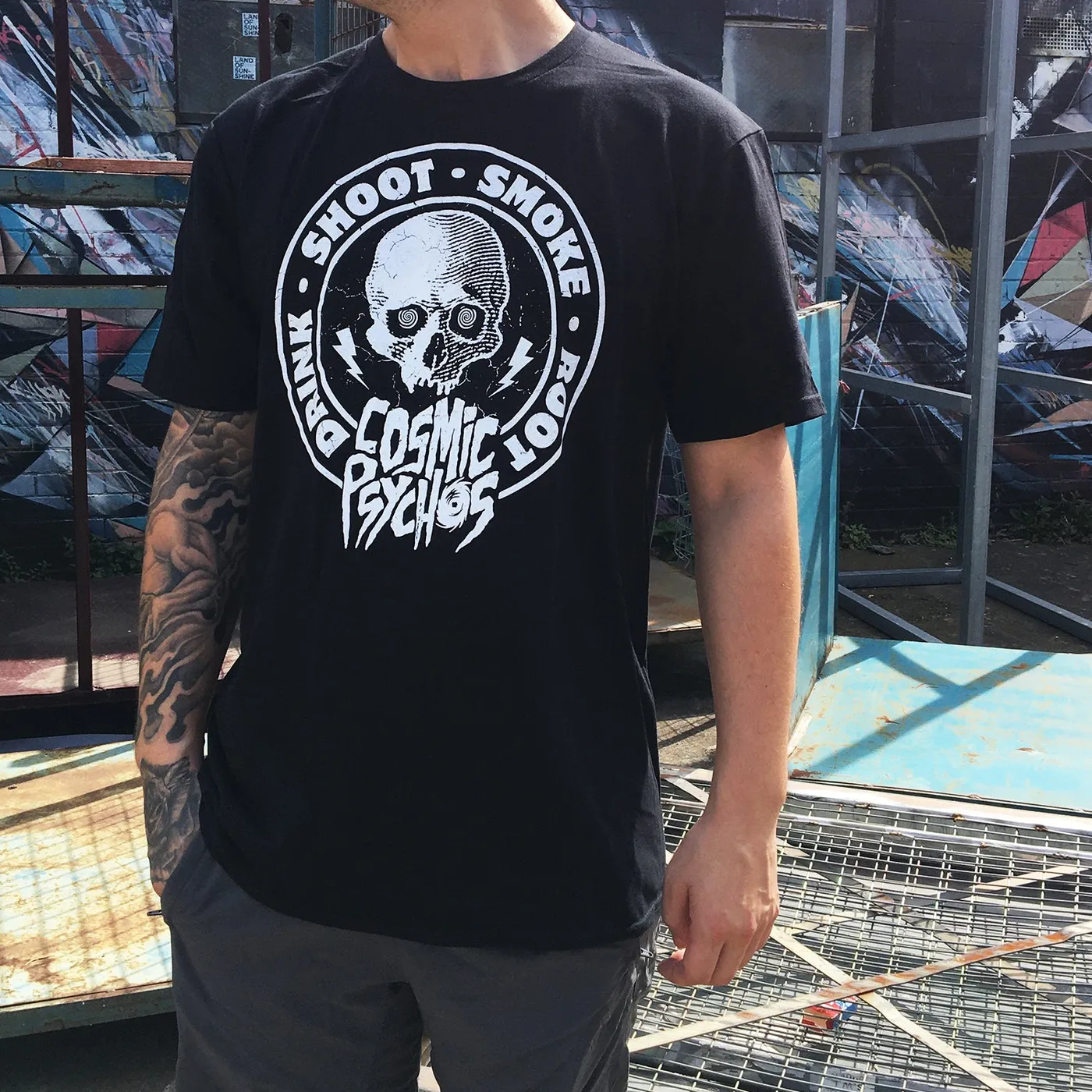 Cosmic Psychos DSSR Skull T-Shirt (Black)