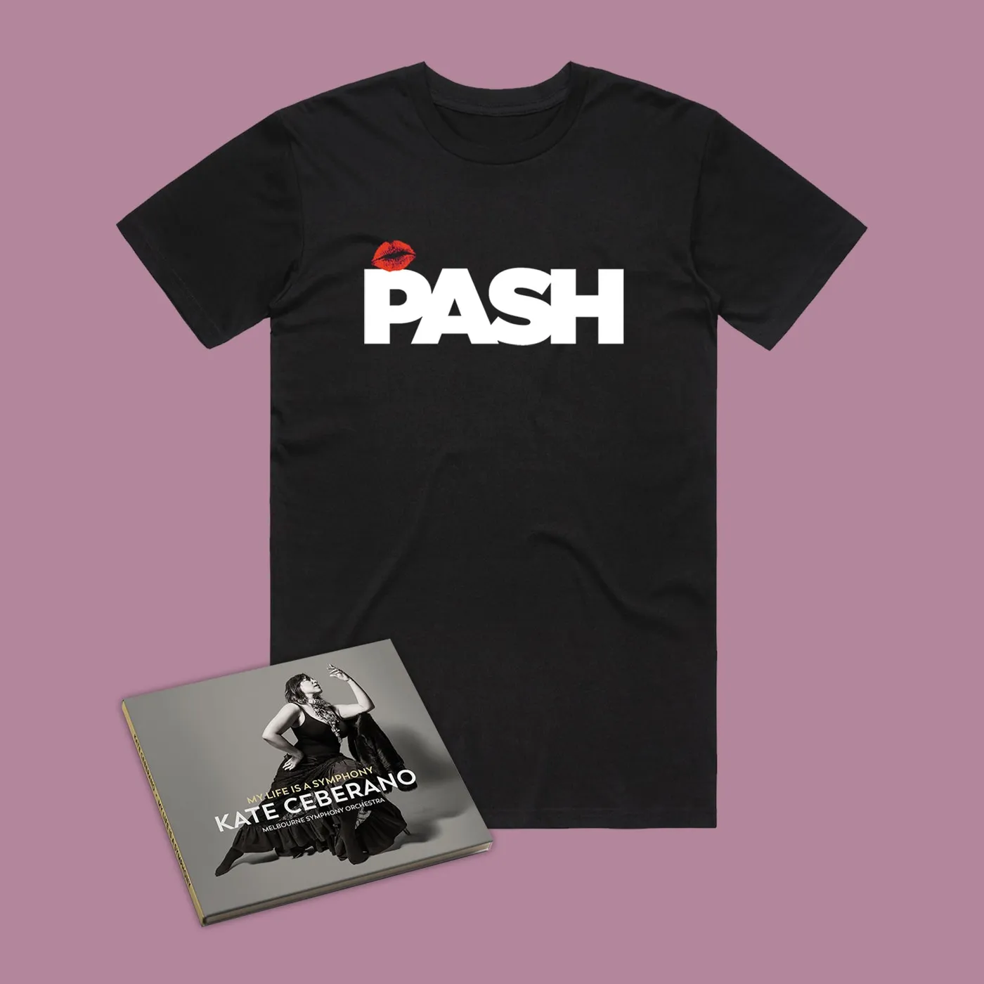 Kate Ceberano My Life Is A Symphony CD + Pash T-Shirt (Black)