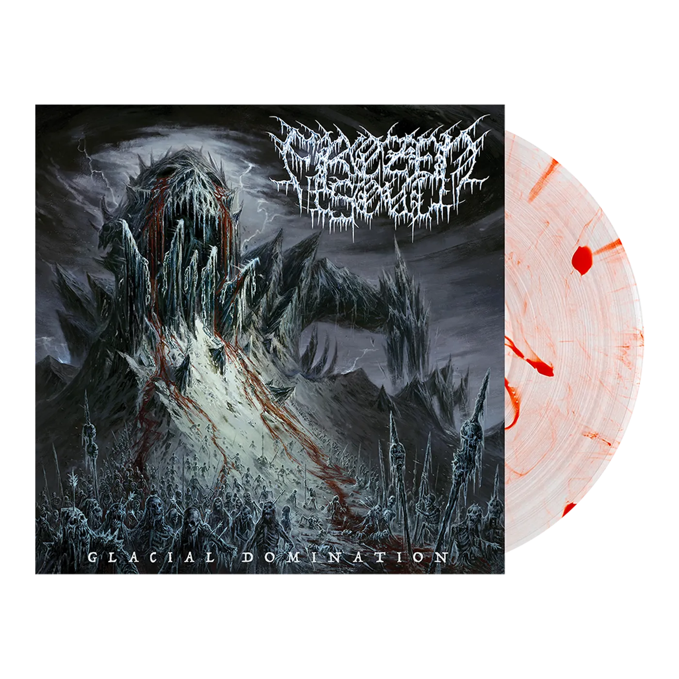 Frozen Soul Glacial Domination LP (Ultra Clear-Red Blood Splatter Vinyl)