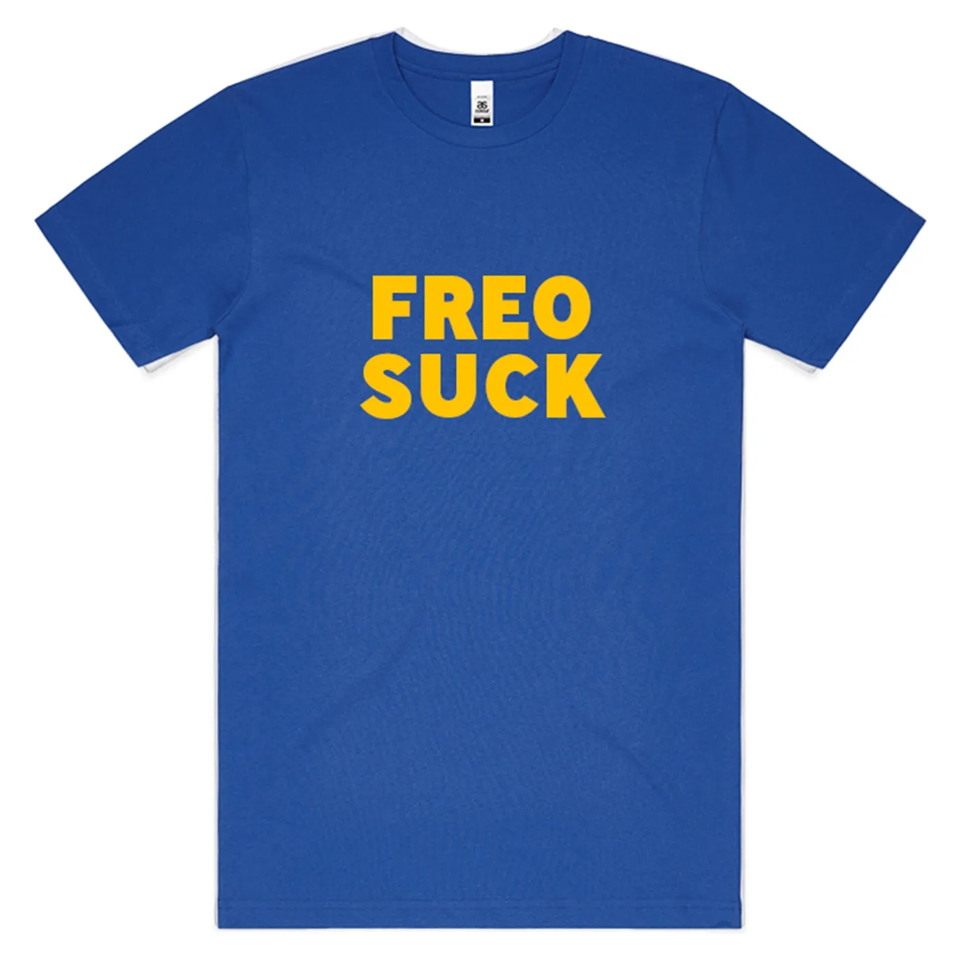 You Suck Merch Freo Suck T-Shirt (West Coast Blue & Gold)