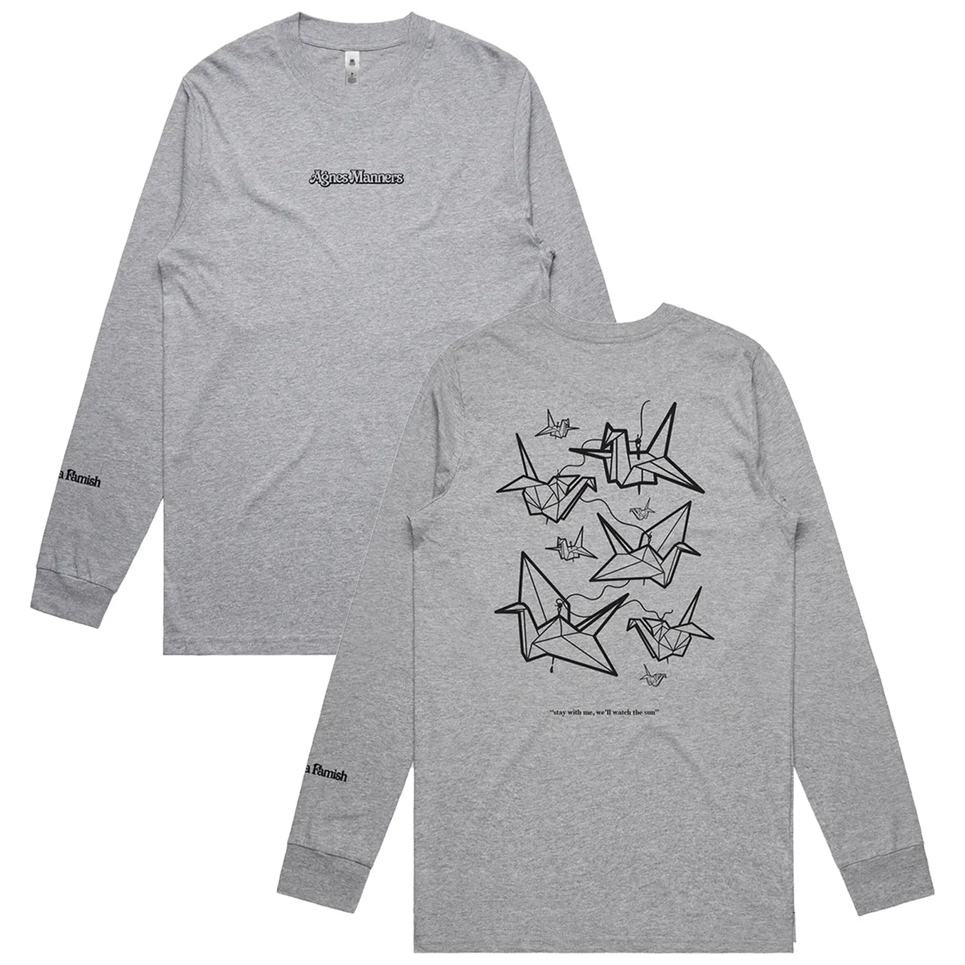 Agnes Manners Origami Cranes Longsleeve (Grey)
