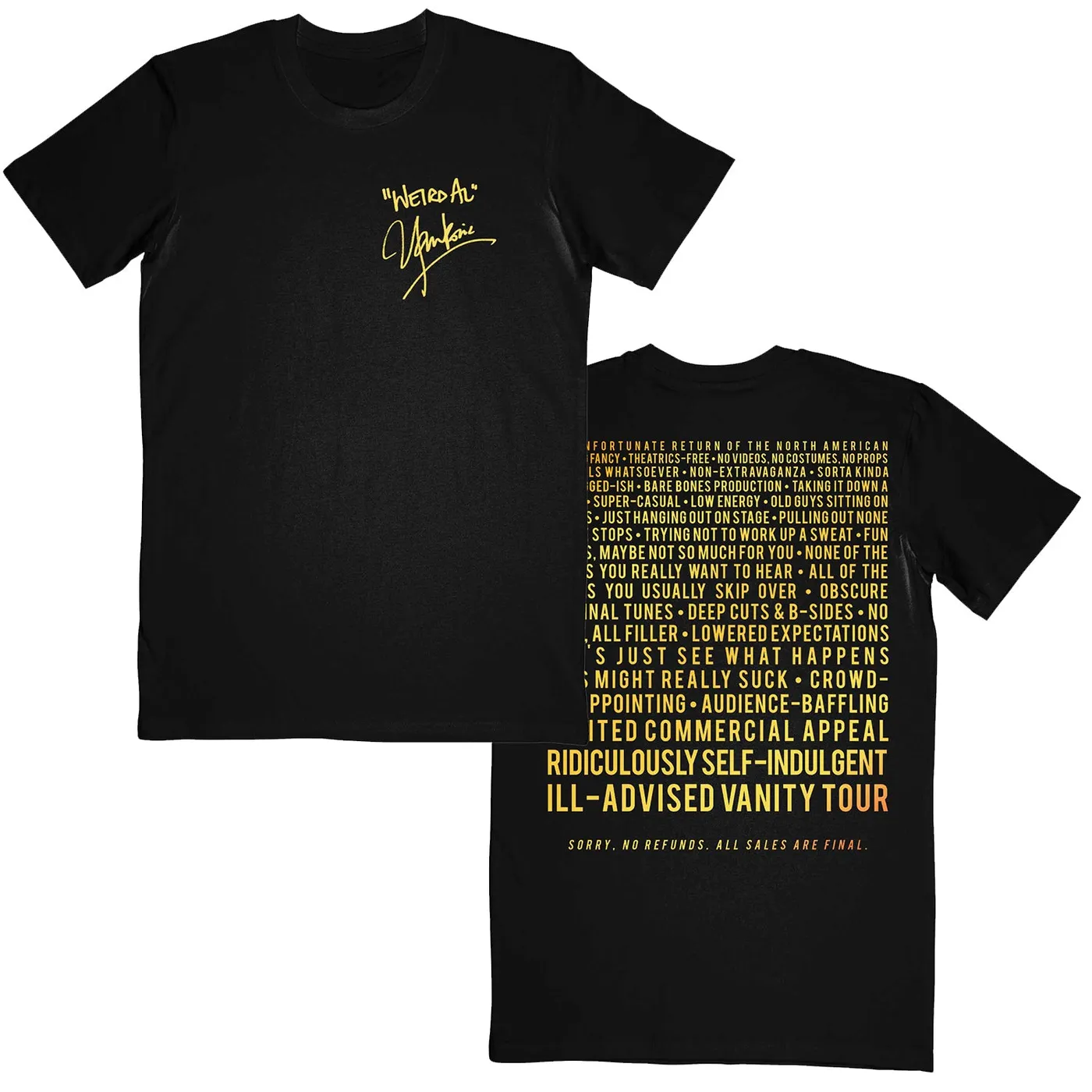 "Weird Al" Yankovic Run on Sentence Lyrics Tee (Black)