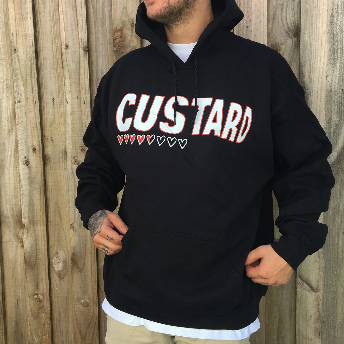 Custard Hearts Hoodie (Black)