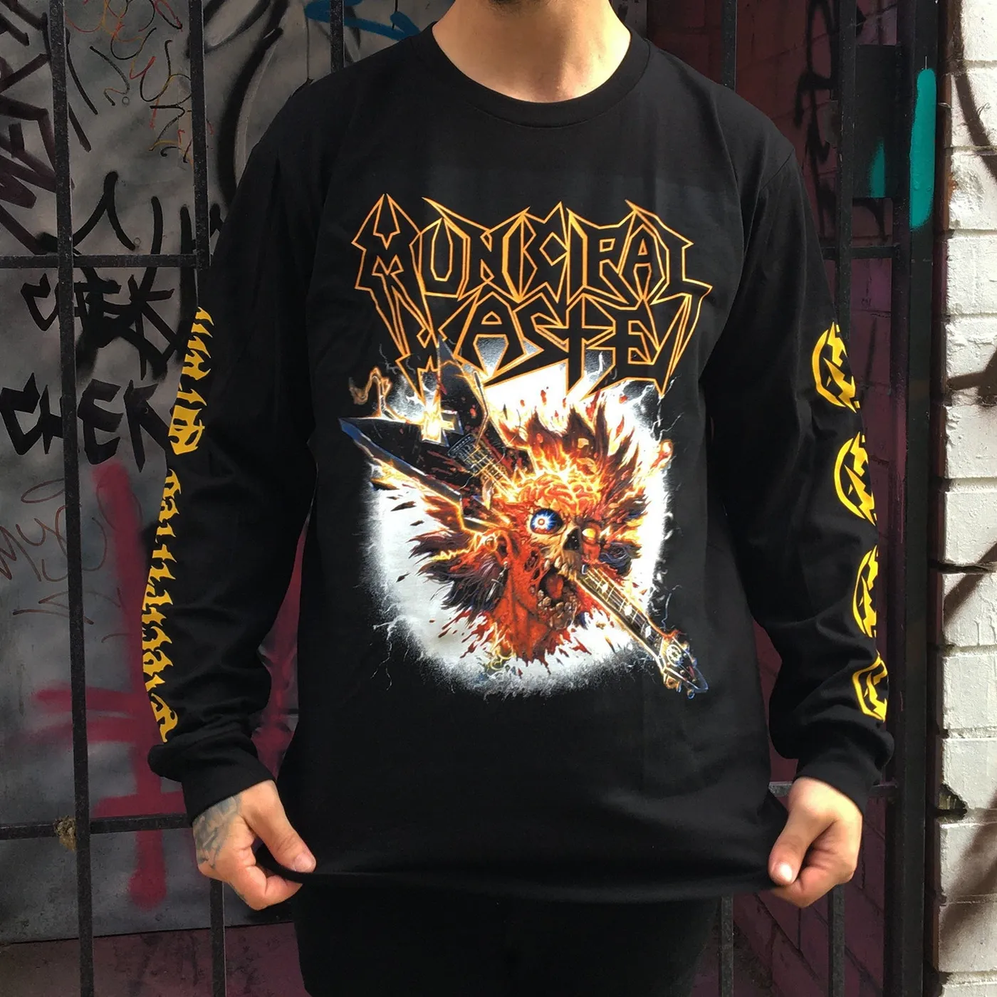 Municipal Waste Electrified Brain Longsleeve (Black)