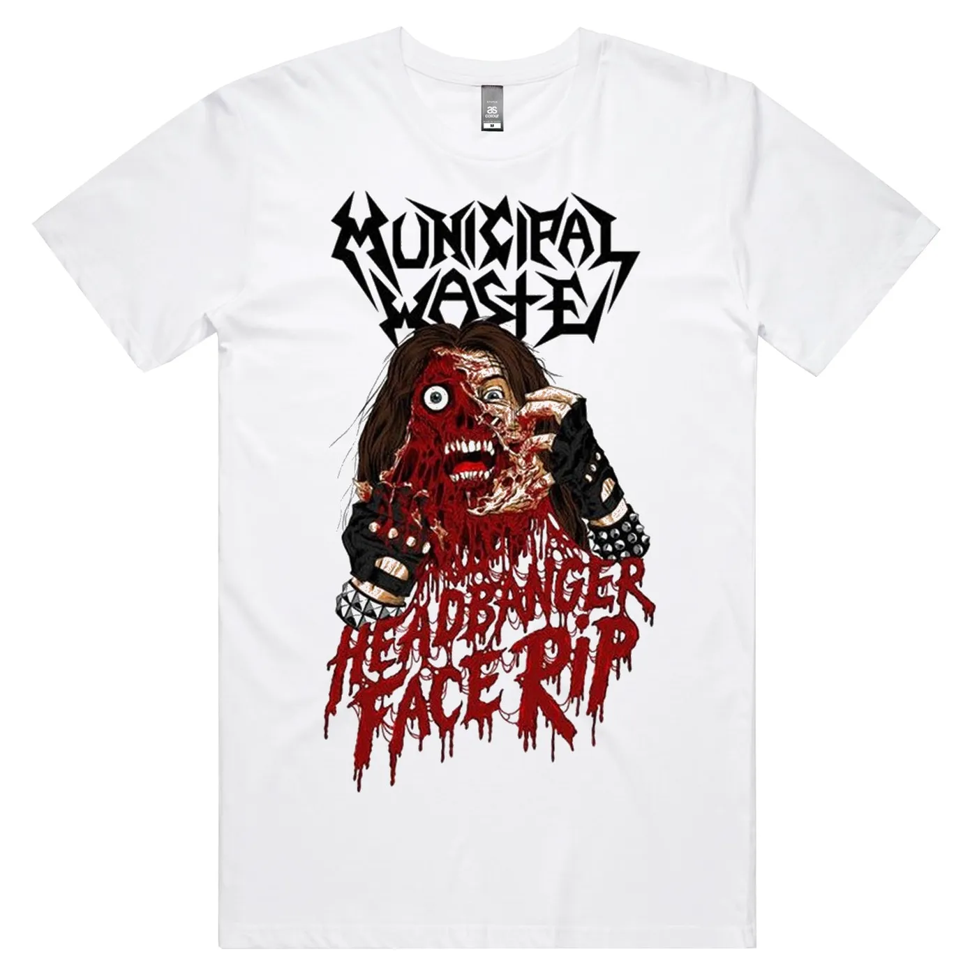Municipal Waste Headbanger Face Rip T-Shirt (White)