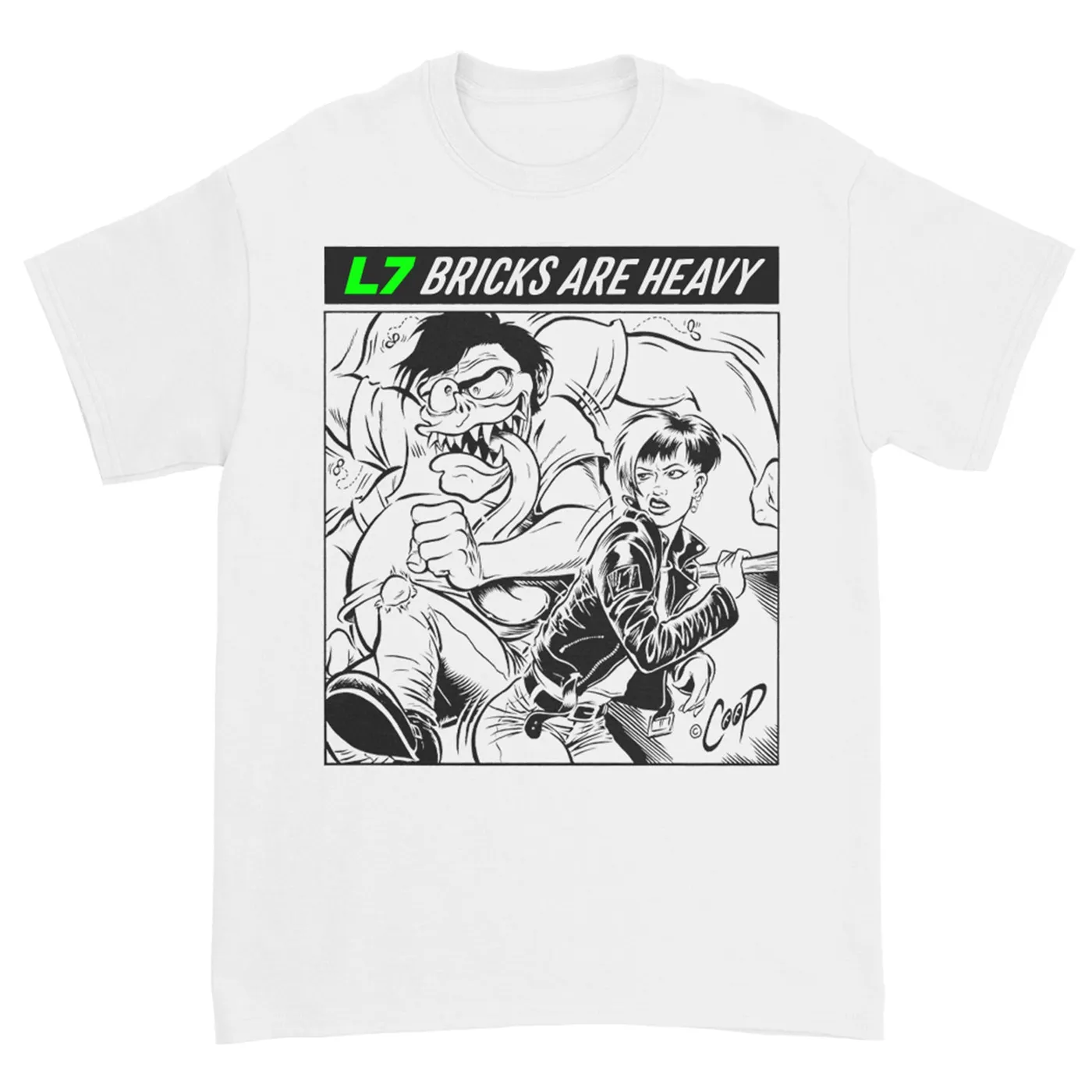 L7 Bricks Are Heavy Comic Tee (White)