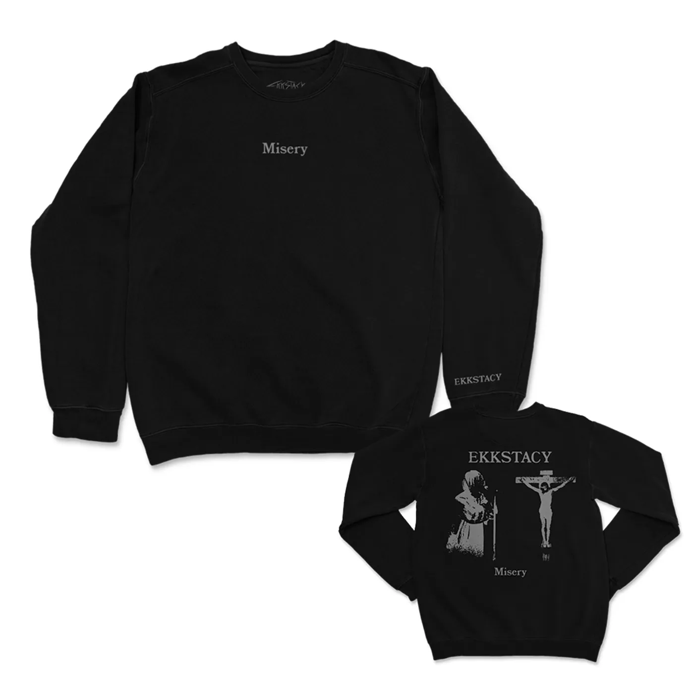 EKKSTACY Crucifix Misery Crewneck (Black)