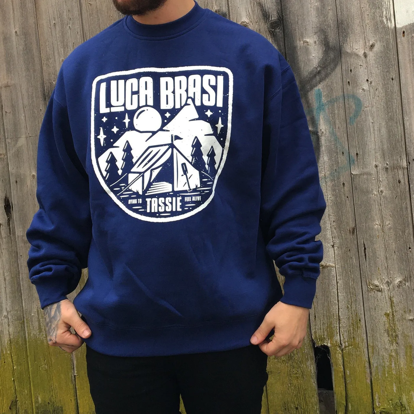 Luca Brasi Dying To Feel Alive Crewneck (Navy)