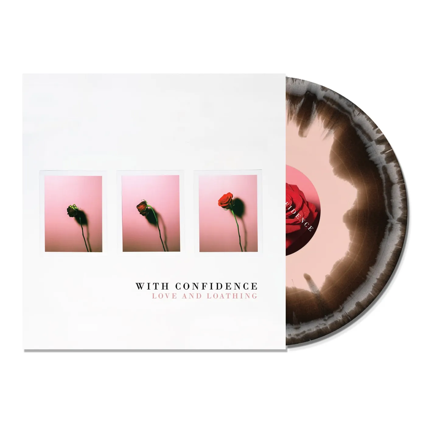 With Confidence Love And Loathing LP (Baby Pink & Black Swirl Vinyl)