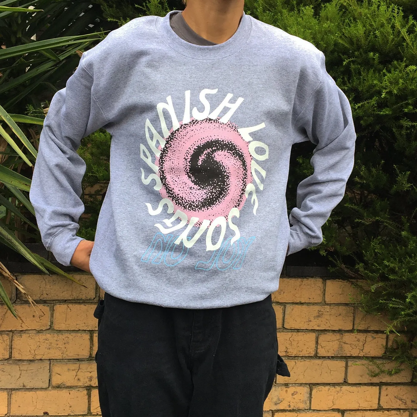 Spanish Love Songs Swirl Crewneck Sweatshirt (Grey Marle)