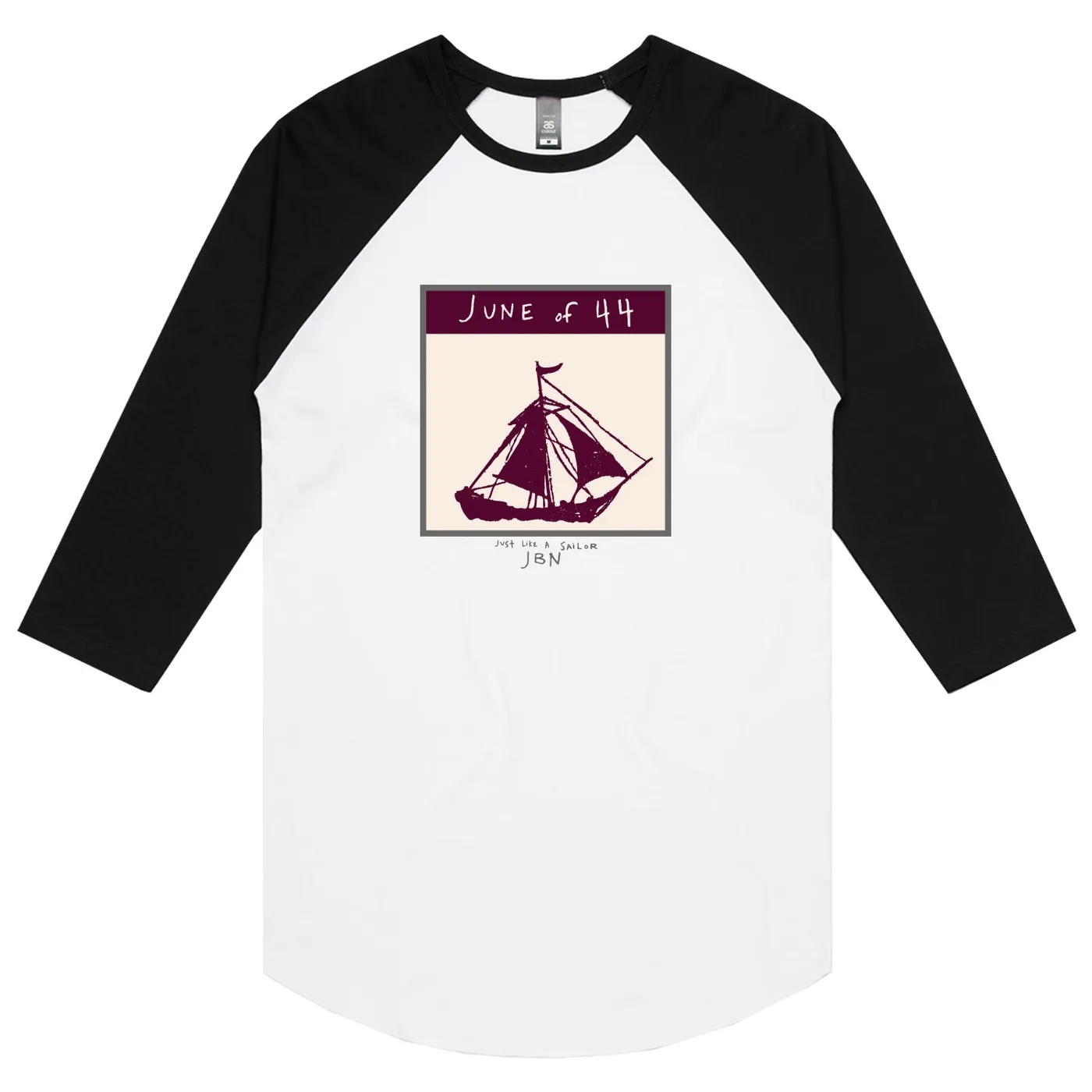 JUNE OF 44 Just Like A Sailor Raglan (Black/White)