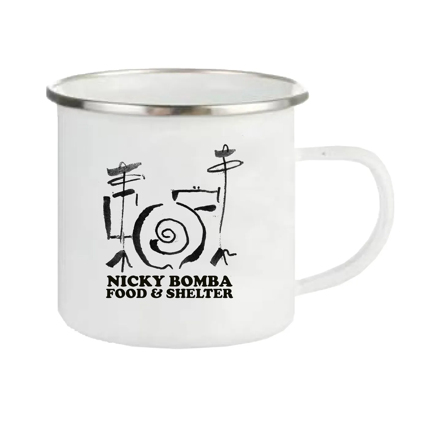 Nicky Bomba Food And Shelter Enamel Mug