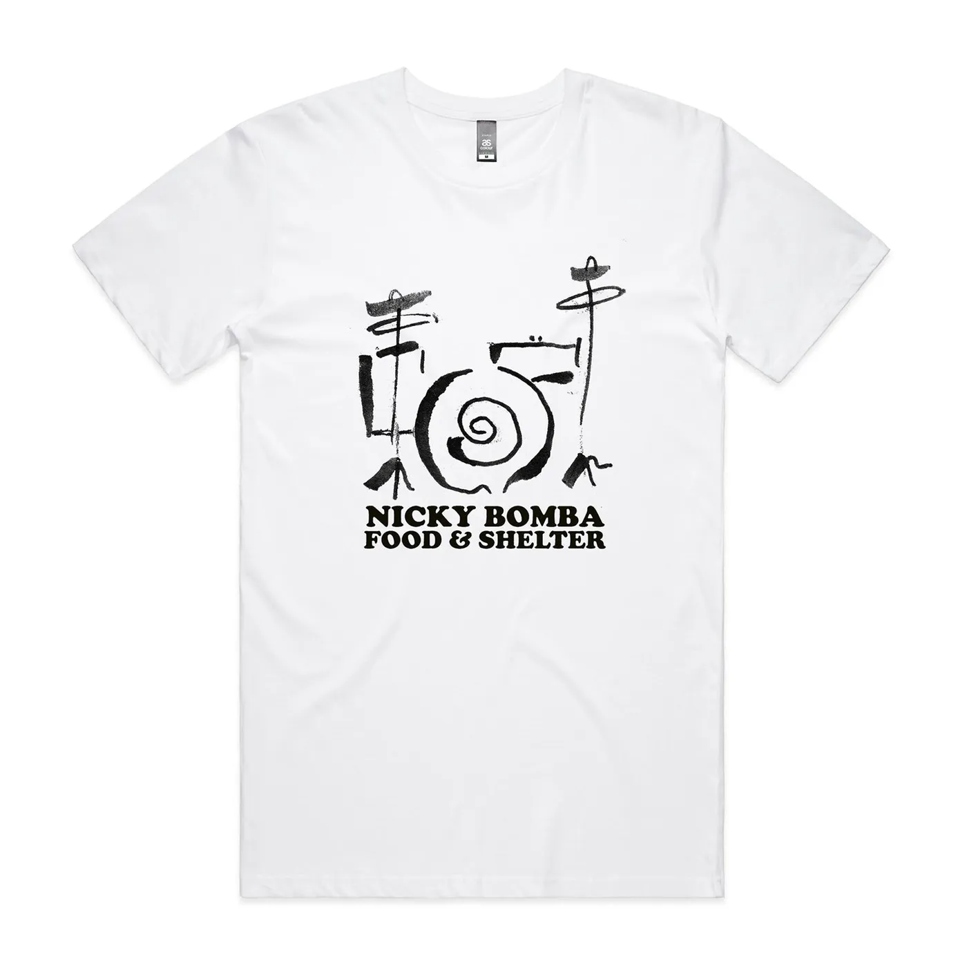 Nicky Bomba Food And Shelter T-Shirt (White)
