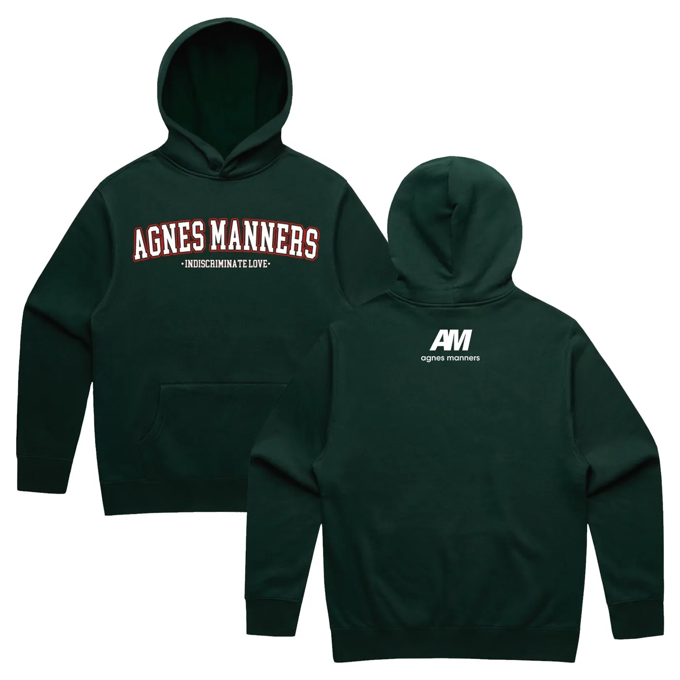 Agnes Manners Indiscriminate Love Hoodie (Pine Green)