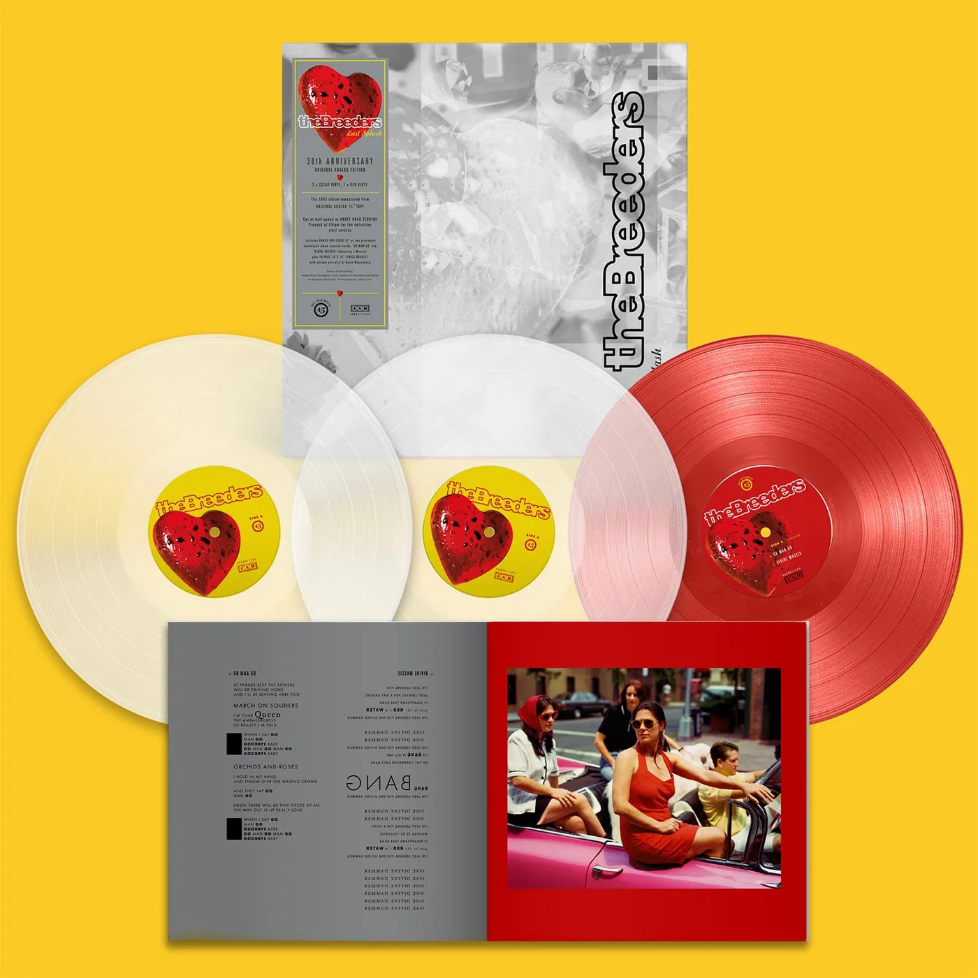 The Breeders Last Splash 30th Anniversary Edition 3LP (Clear Double Vinyl & Red Go Man Go/Divine Mascis 12” Vinyl)