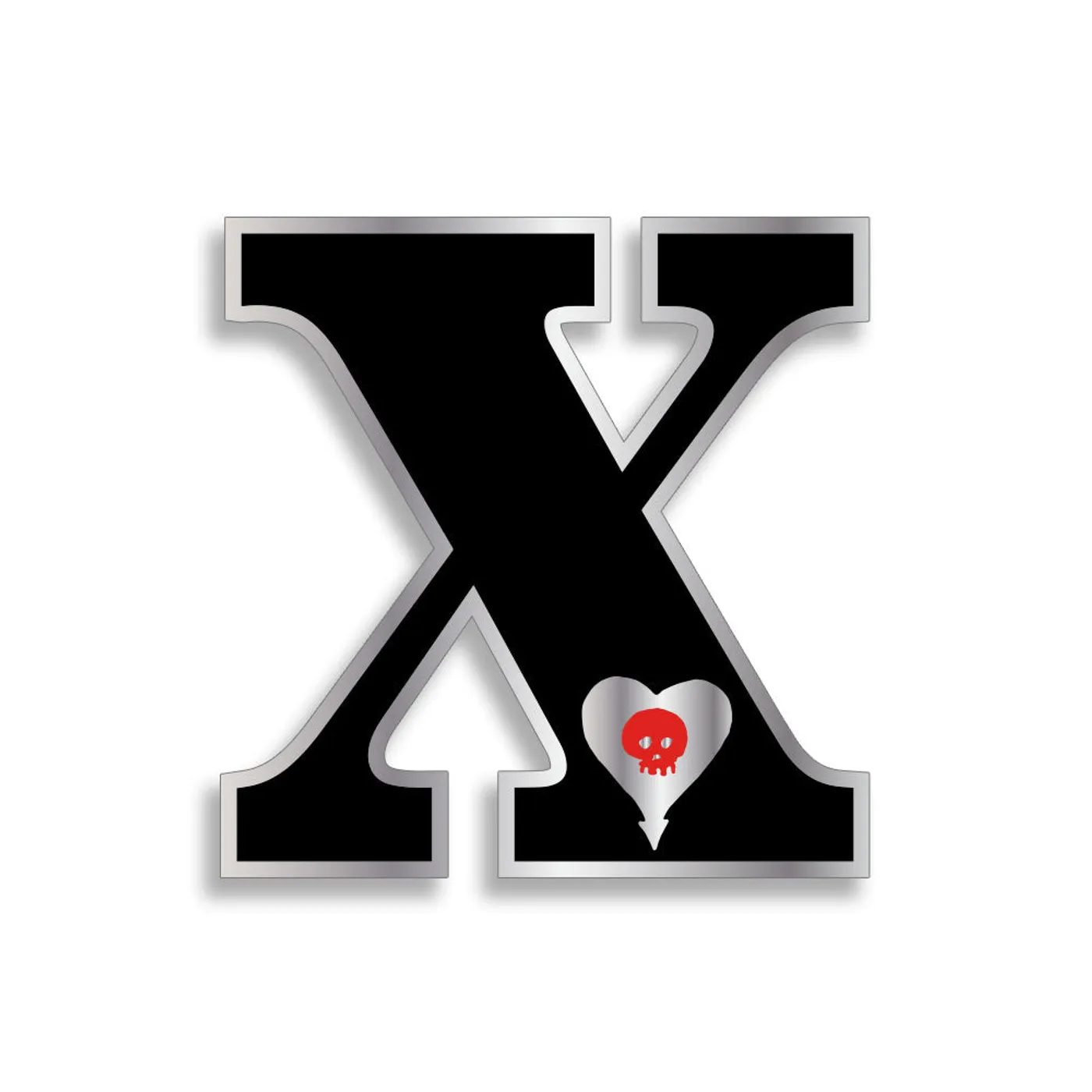 Alkaline Trio X Heart Skull Enamel Pin