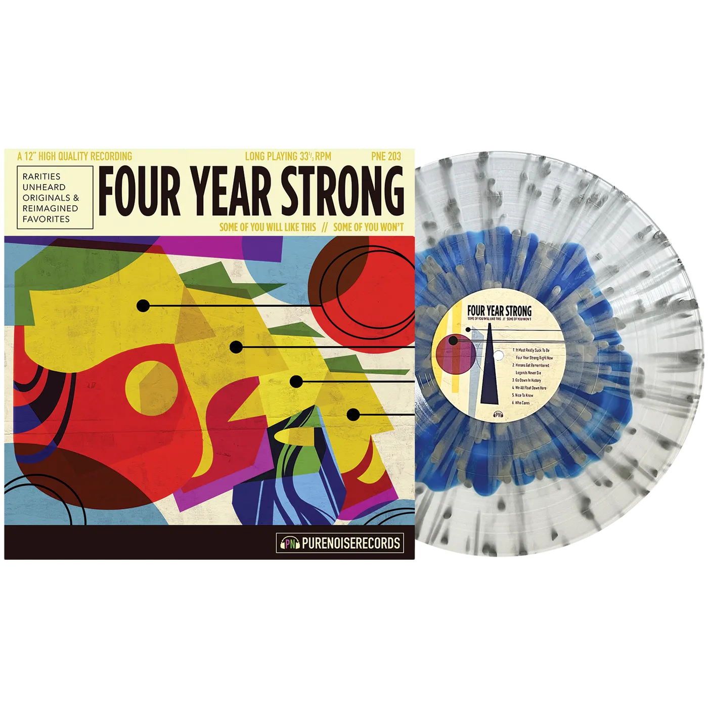 Four Year Strong Some of You Will Like This, Some of You Won't 12" Vinyl (Blue in Clear w/ Silver Splatter)