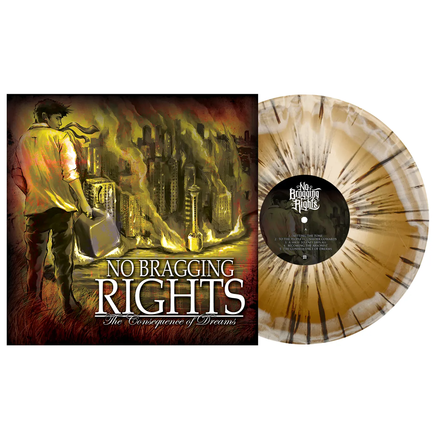 No Bragging Rights The Consequence of Dreams 12" Vinyl (Bone & Gold w/ Heavy Black Splatter)