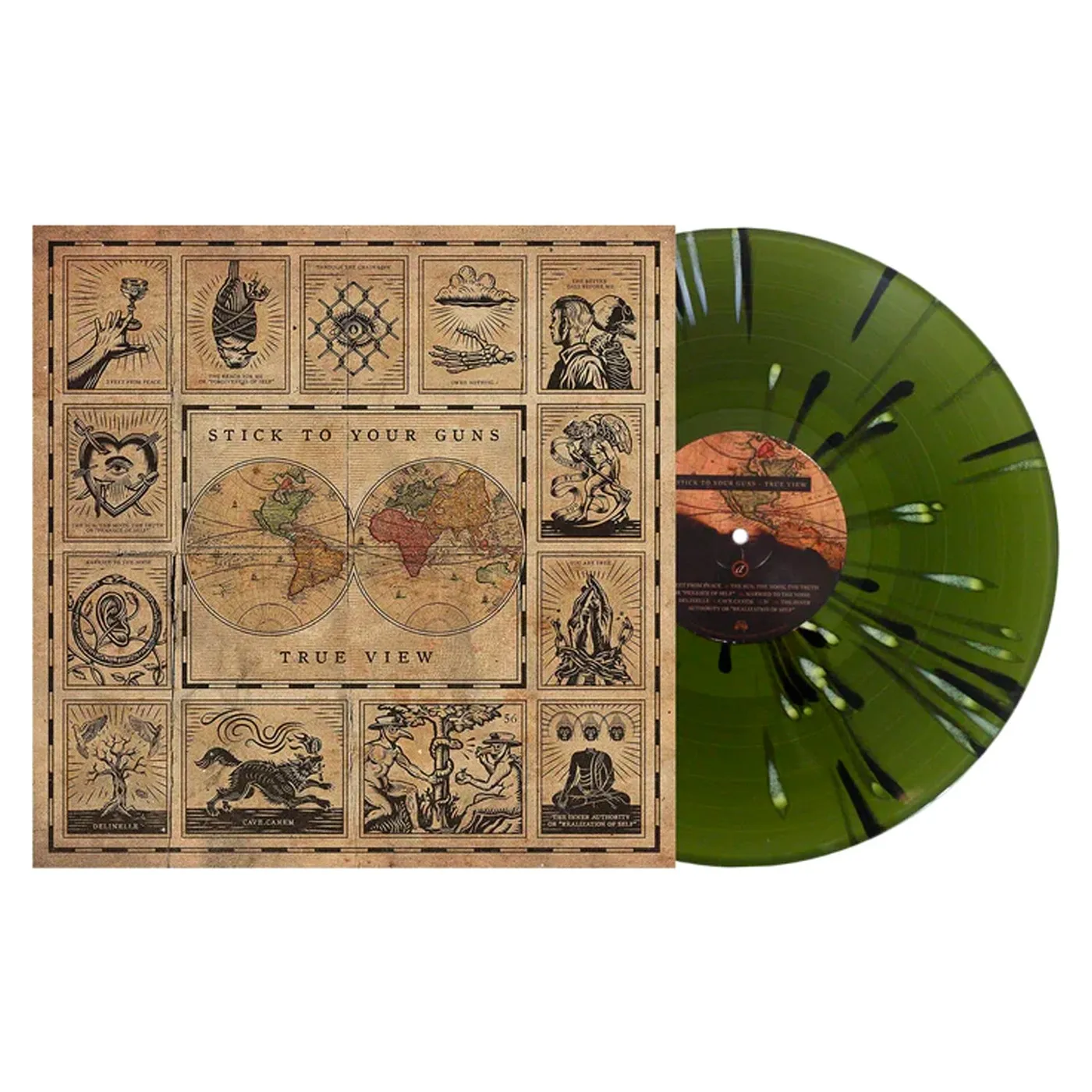 Stick To Your Guns True View 12" Vinyl (Swamp Green w/ Black & White Splatter)