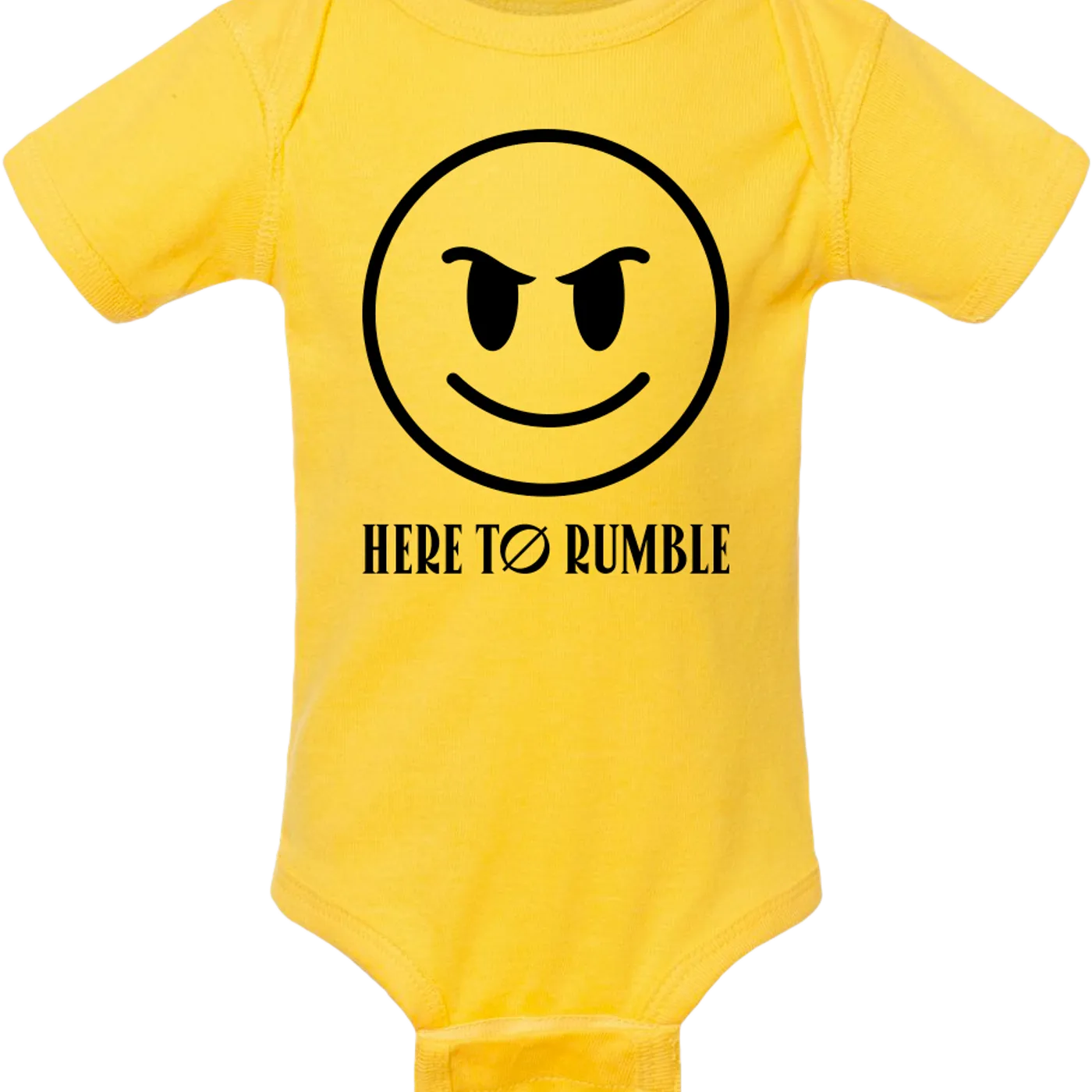 Zayde Wølf Rumble Smiley Face Yellow Onesie (Pre-Order)