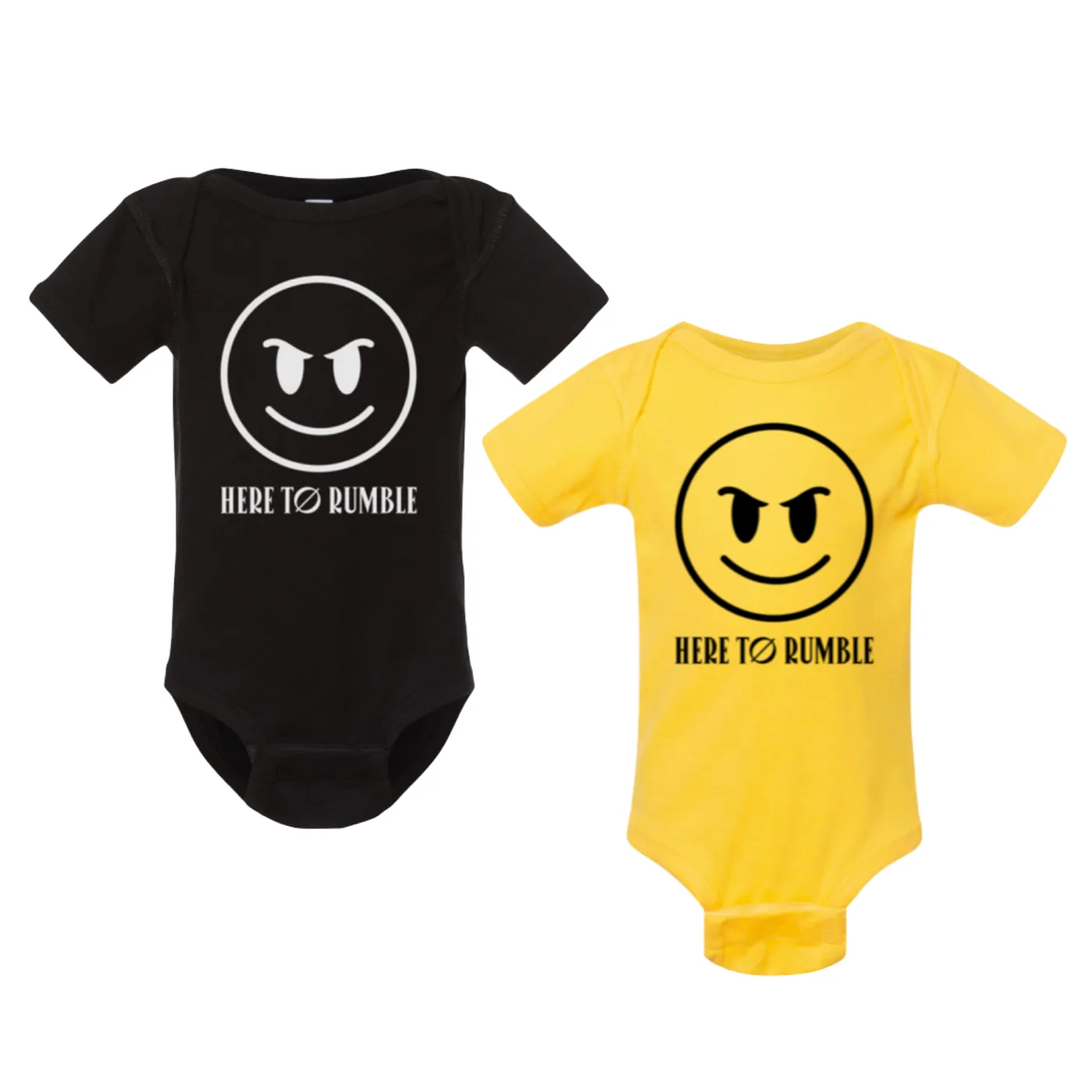 Zayde Wølf Rumble Smiley Face Baby Onesie