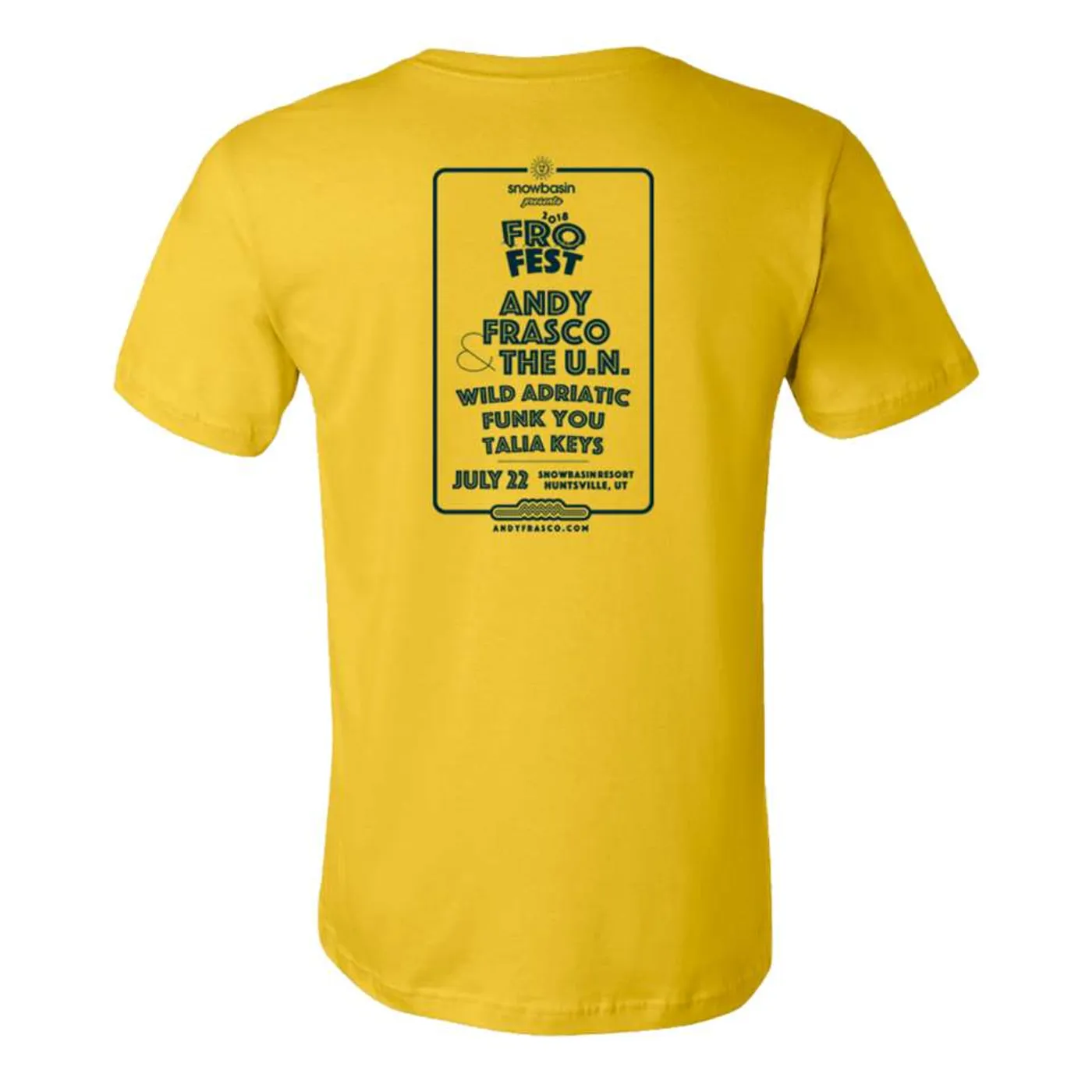 Andy Frasco & the U.N. Andy Frasco | Fro Fest 2018 T-Shirt - Yellow