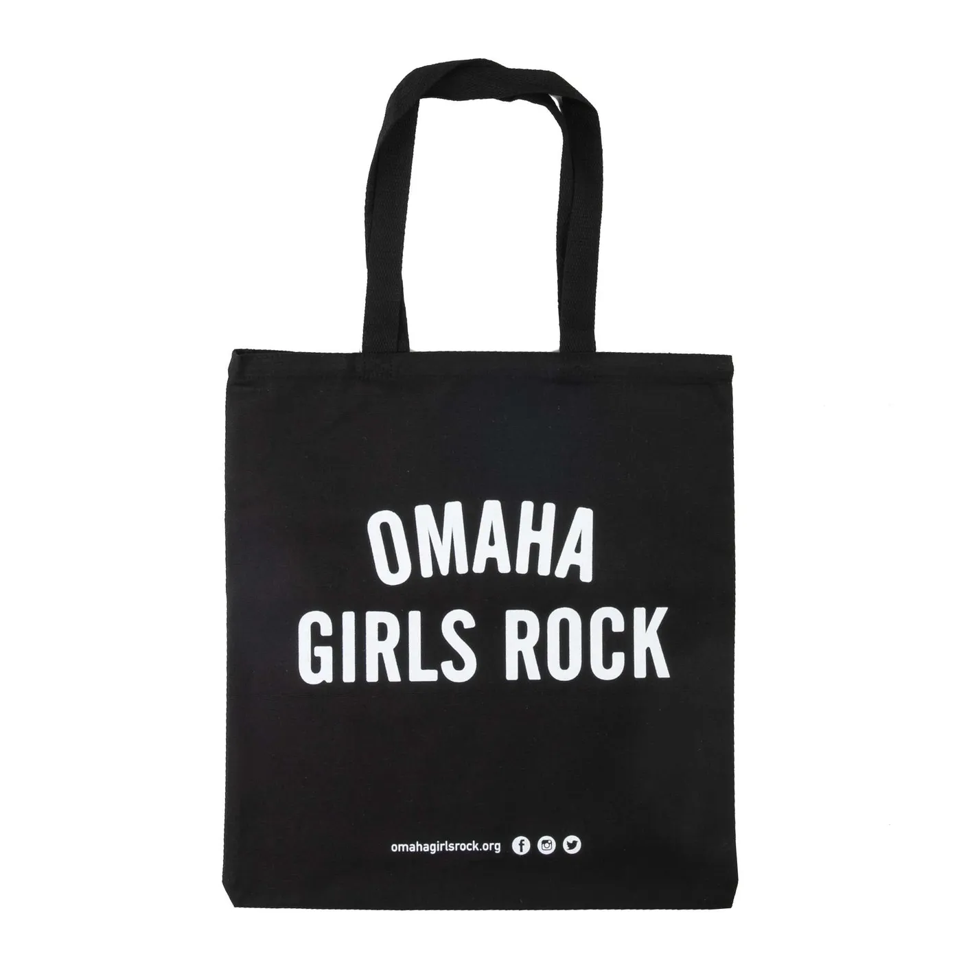 Omaha Girls Rock | Text Tote Bag - Black