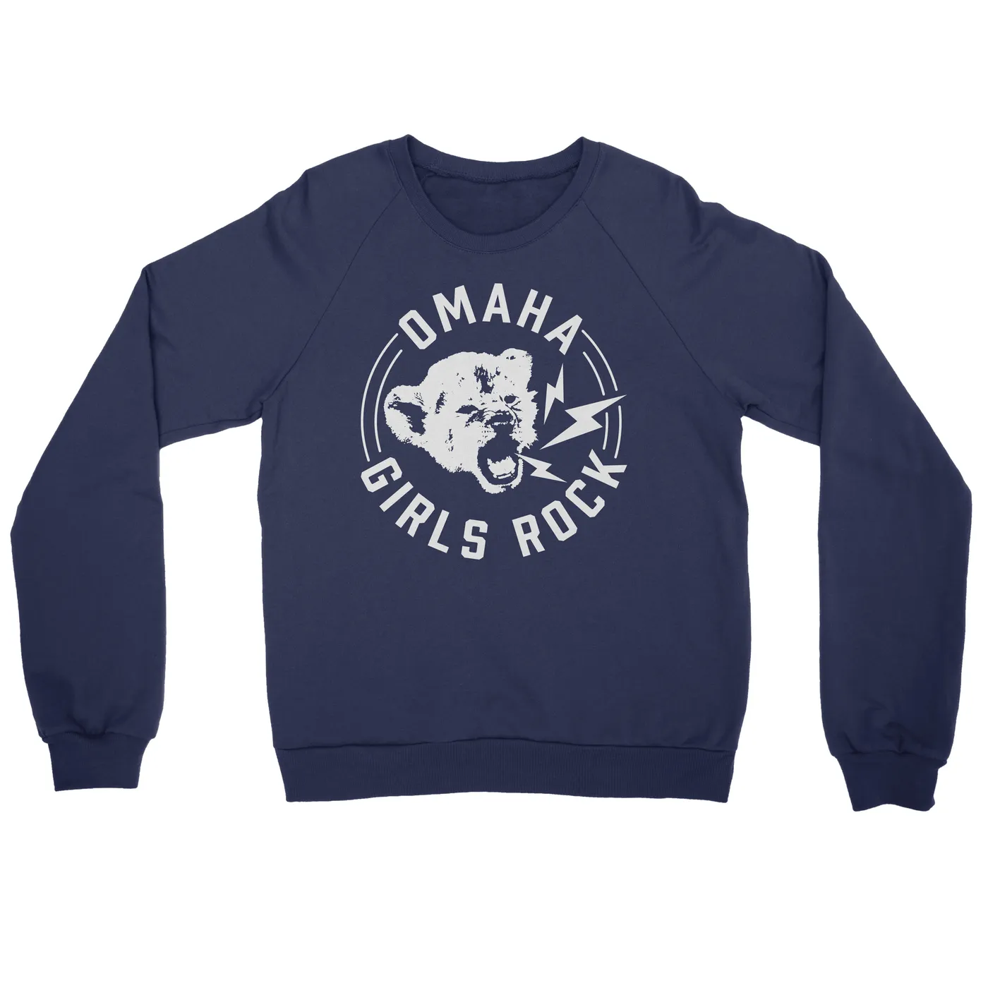 Bright Eyes Omaha Girls Rock | Cub Crewneck Sweatshirt - Navy