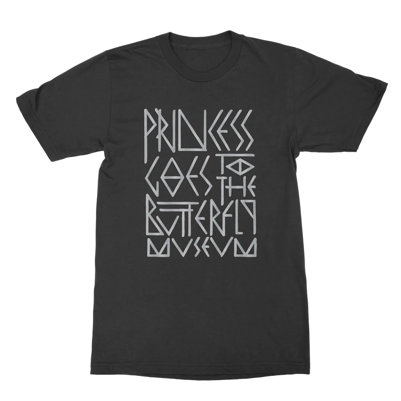 Princess Goes To The Butterfly Museum | Monochrome Logo T-Shirt