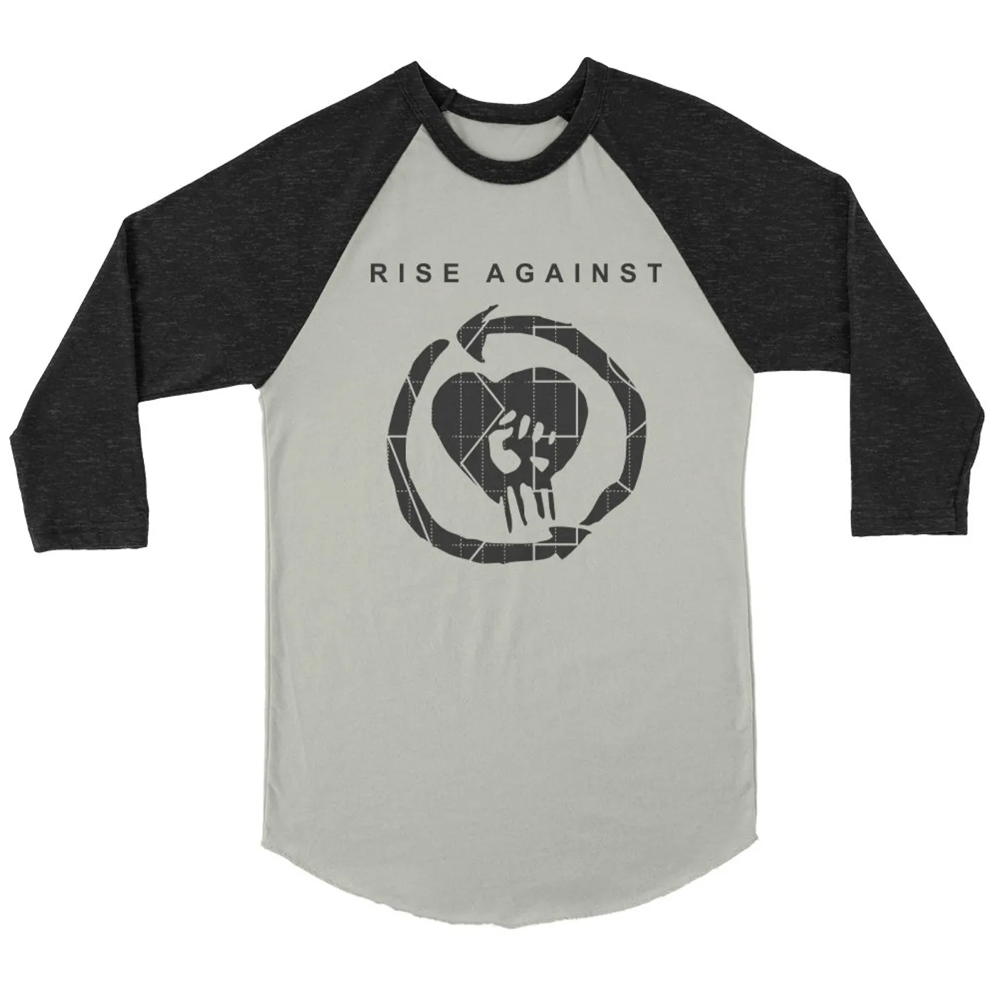 Rise Against TGNS HeartFist Raglan (Natural/Heather Black)
