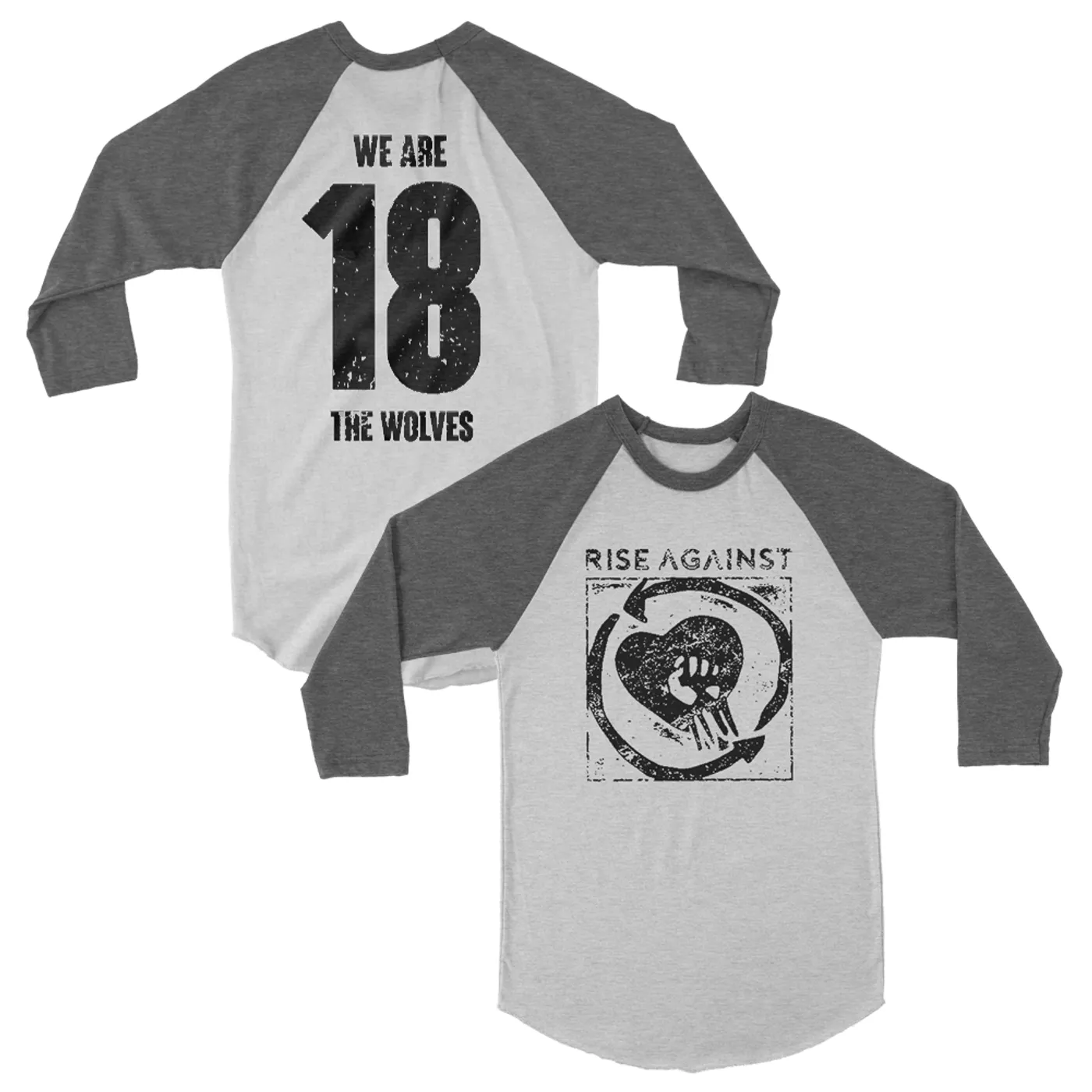 Rise Against Square Logo Raglan (Heather Grey)