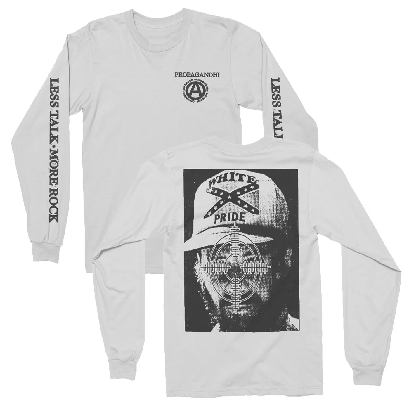 Propagandhi Gun Sight Longsleeve Tee (White)
