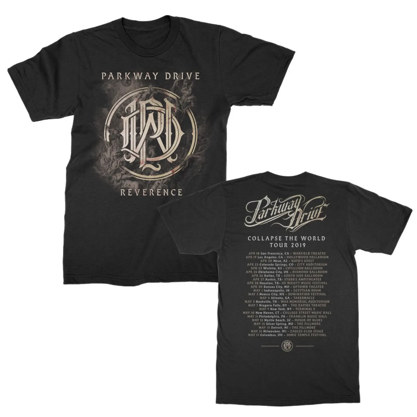 Parkway Drive Reverence 2019 World Tour Tee (Black)