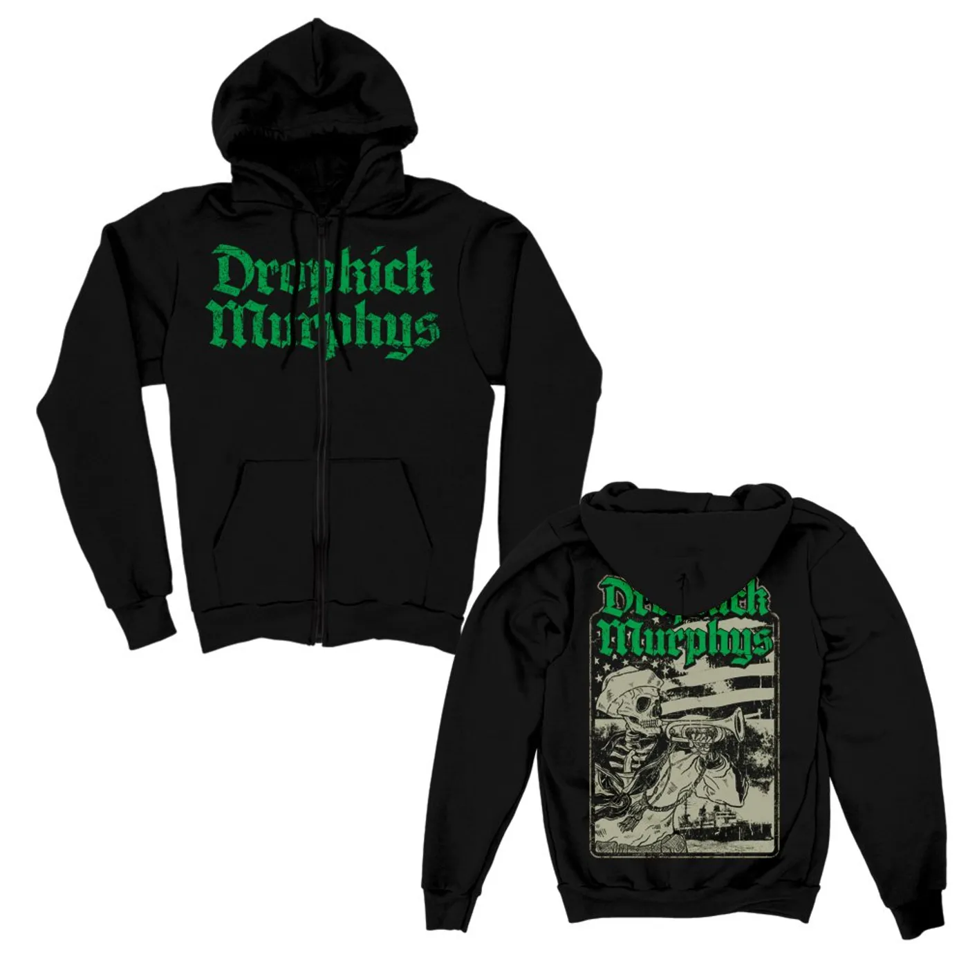 Dropkick Murphys Trumpeter Zip Up Hoodie (Black)