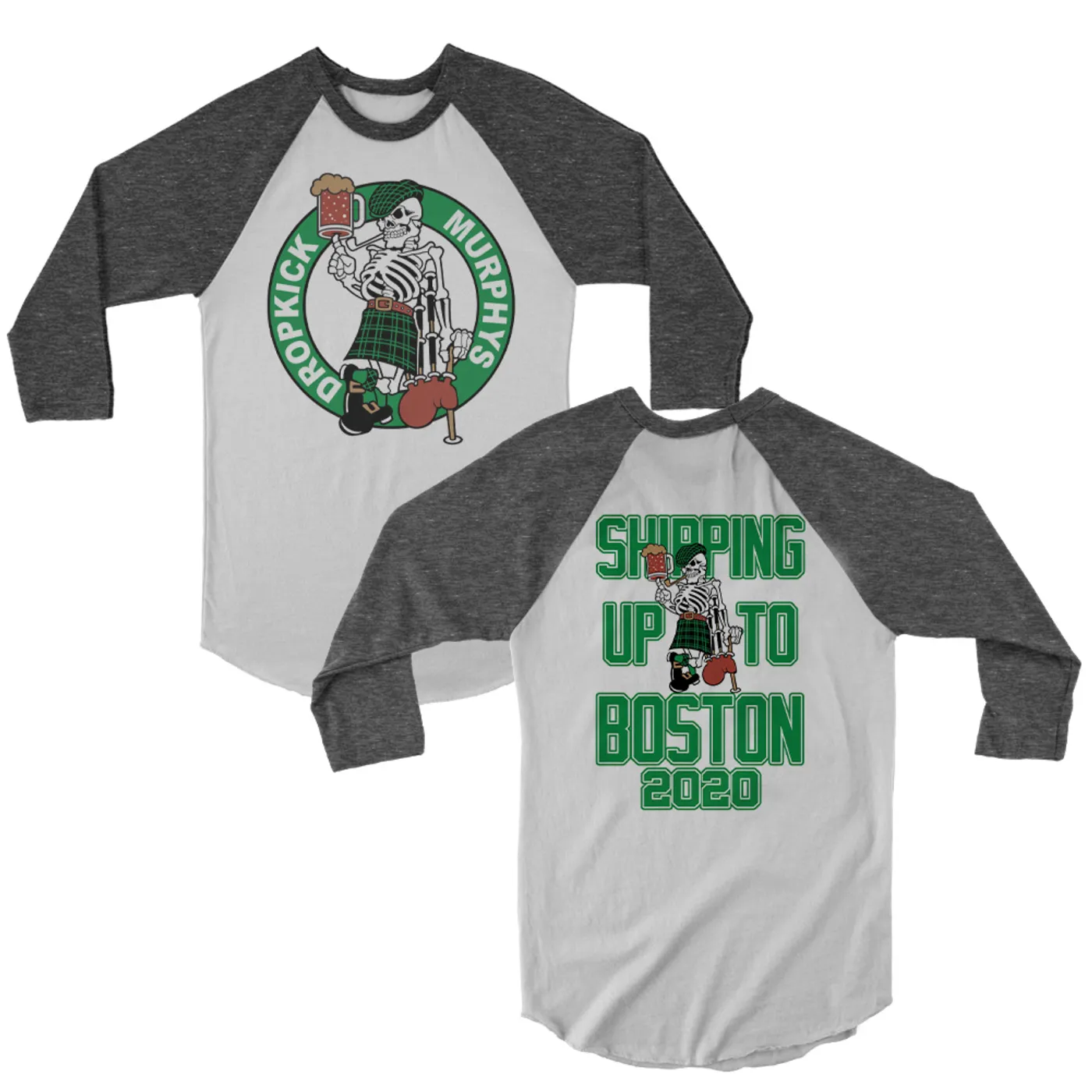 Dropkick Murphys Shipping Up to Boston 2020 Raglan (White/Onyx)