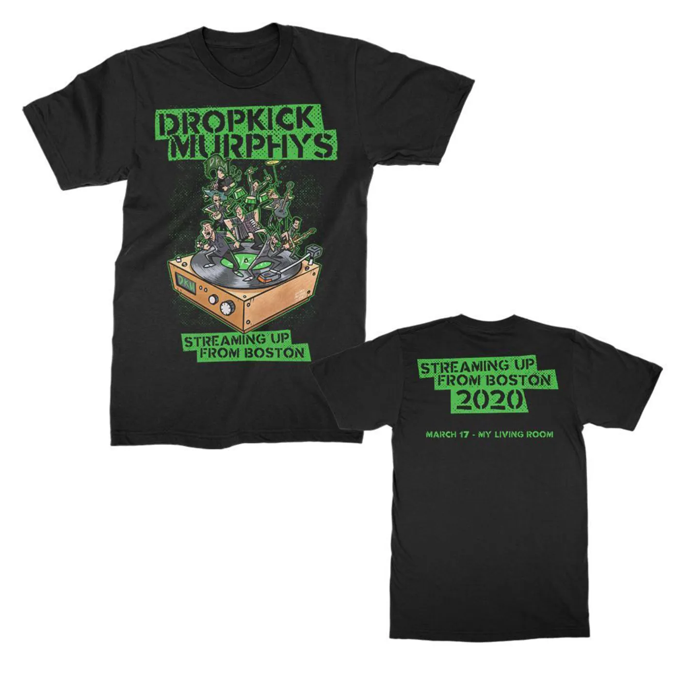 Dropkick Murphys Streaming Up From Boston Tee (Black)