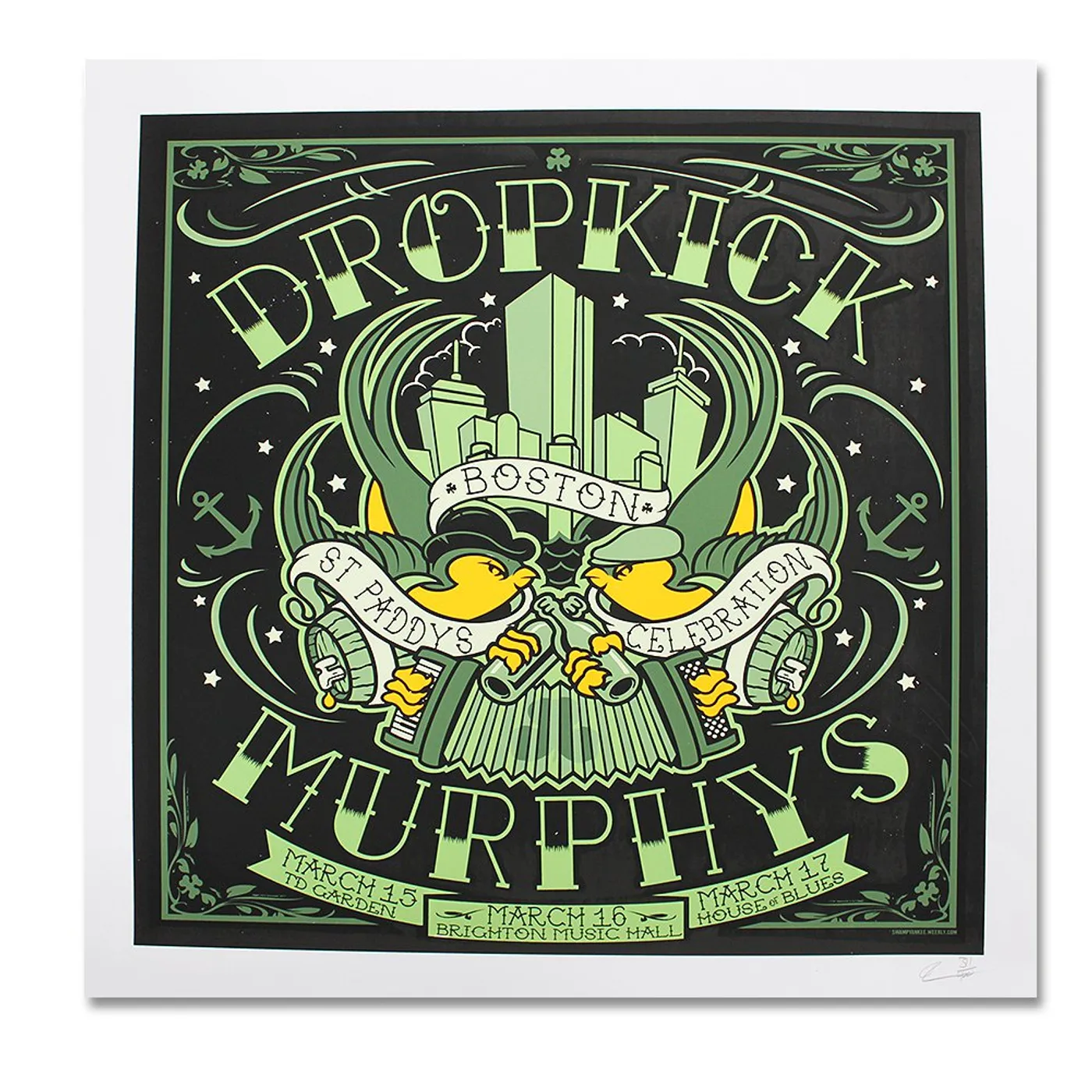 Dropkick Murphys 2013 St. Paddys Celebration Screenprint Poster