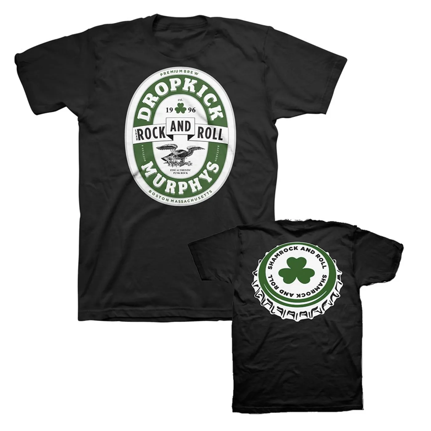 Dropkick Murphys Shamrock and Roll Caps Tee (Black)