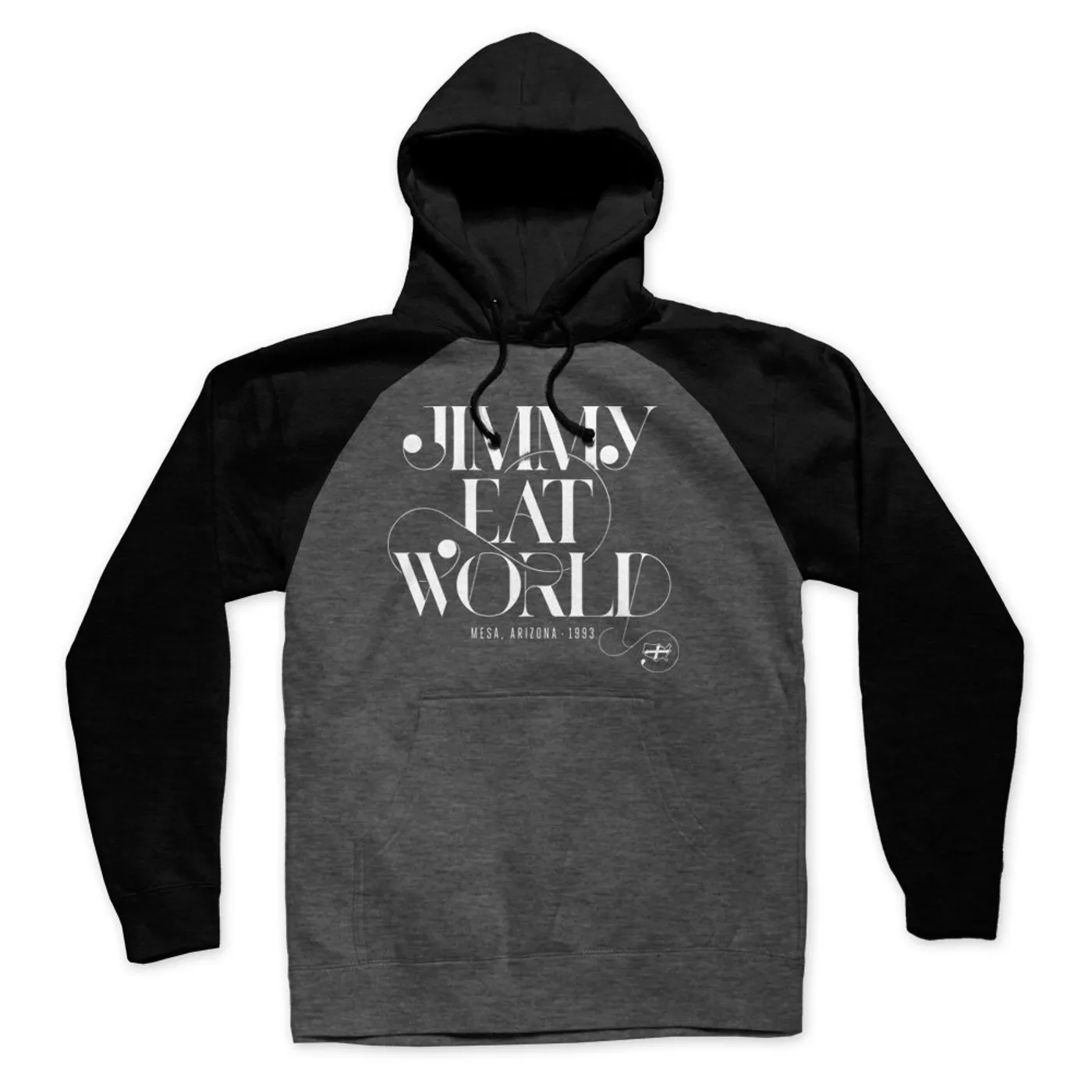 Jimmy Eat World Swoop Raglan Pullover Hoodie (Charcoal/Black)