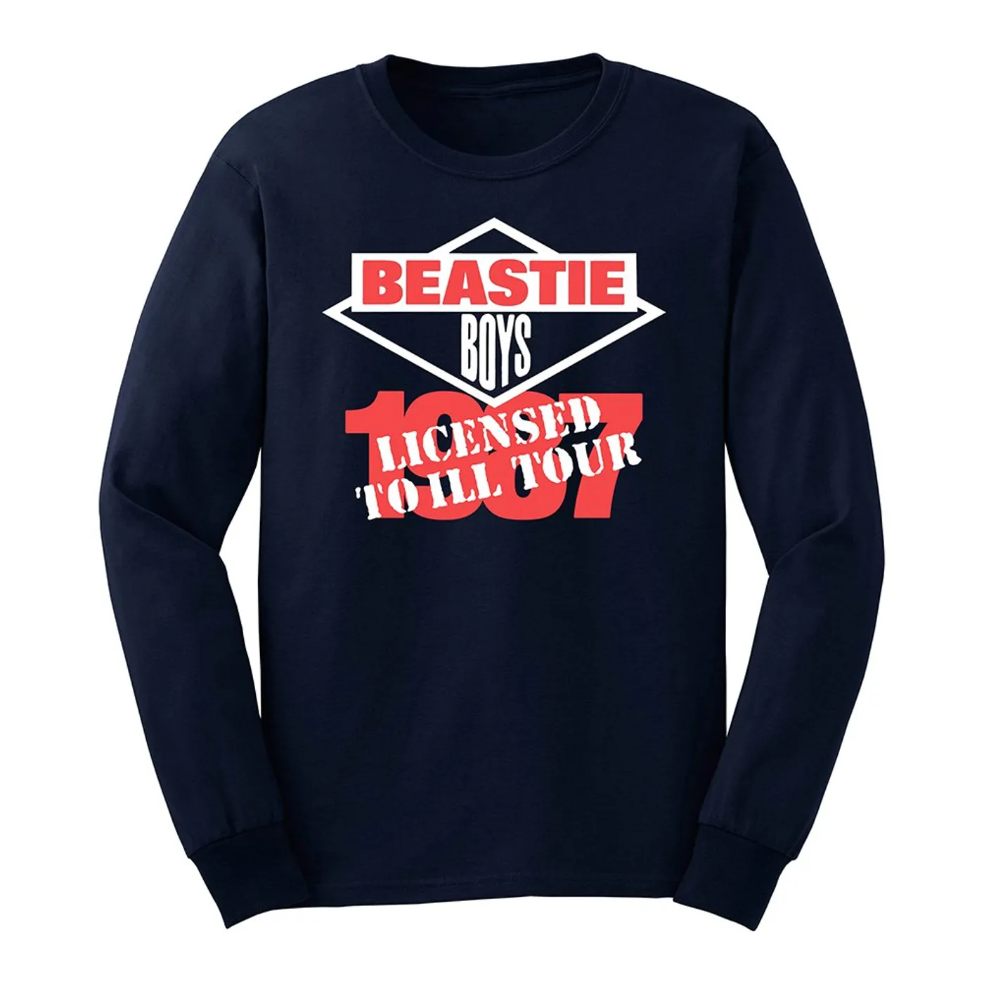Beastie Boys Licensed To Ill 1987 Tour Long Sleeved Tee (Navy)