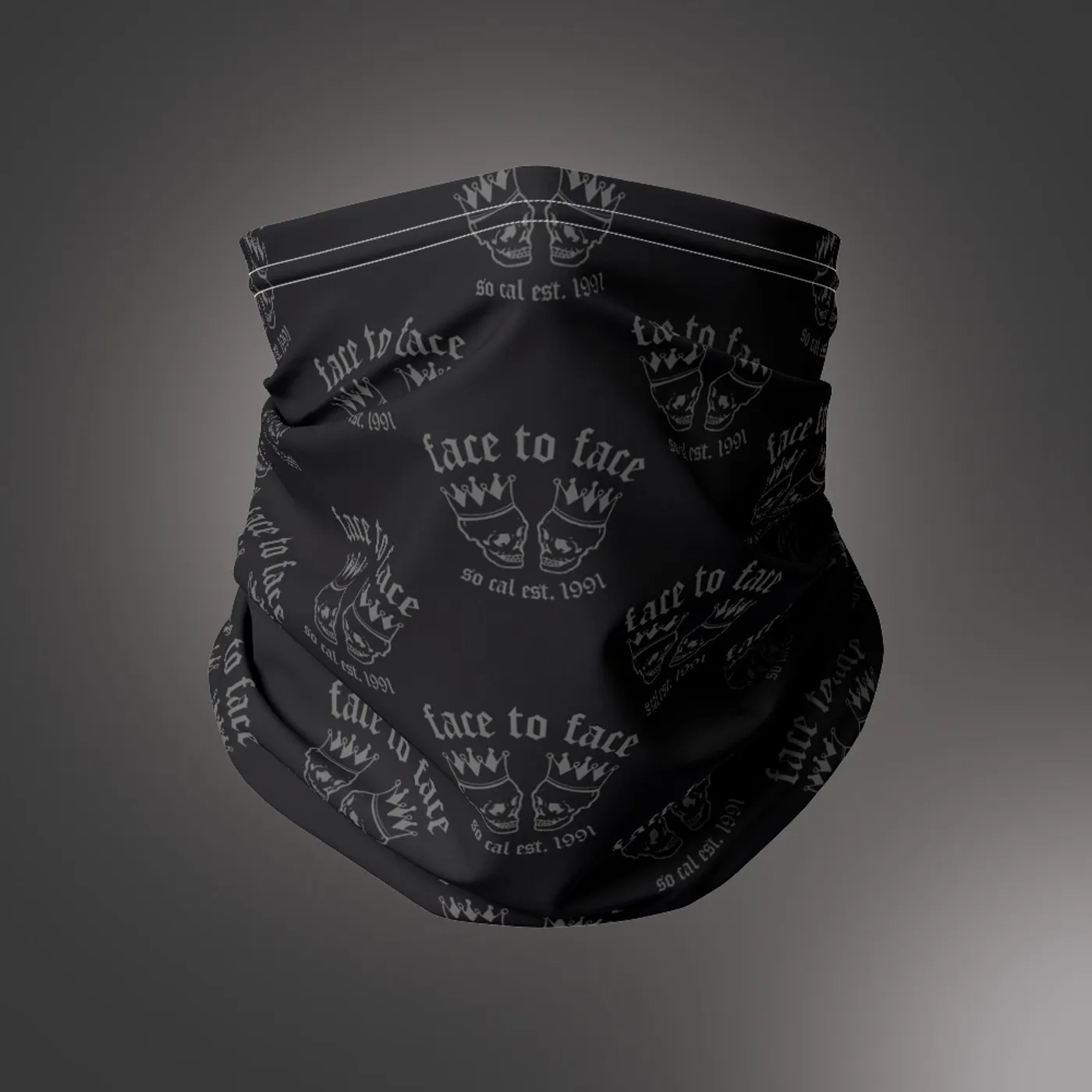 Face To Face Skull Crown Neck Gaiter (Black)