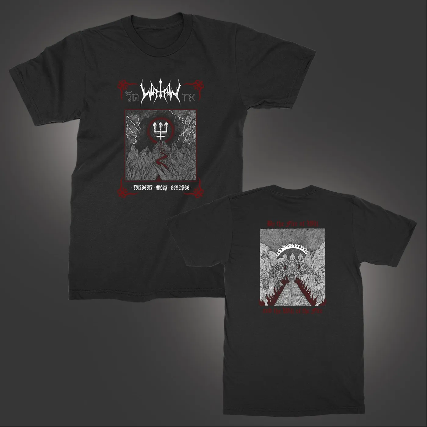 Watain Trident Wolf Eclipse T-Shirt (Black)