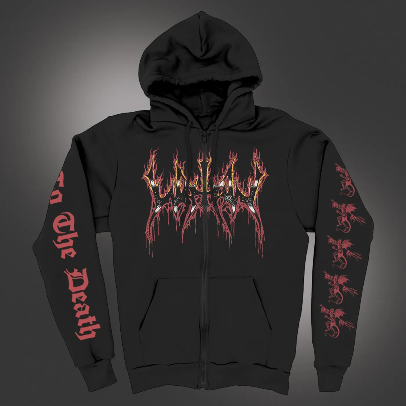 Watain Fire Logo Zip Up Hoodie (Black)