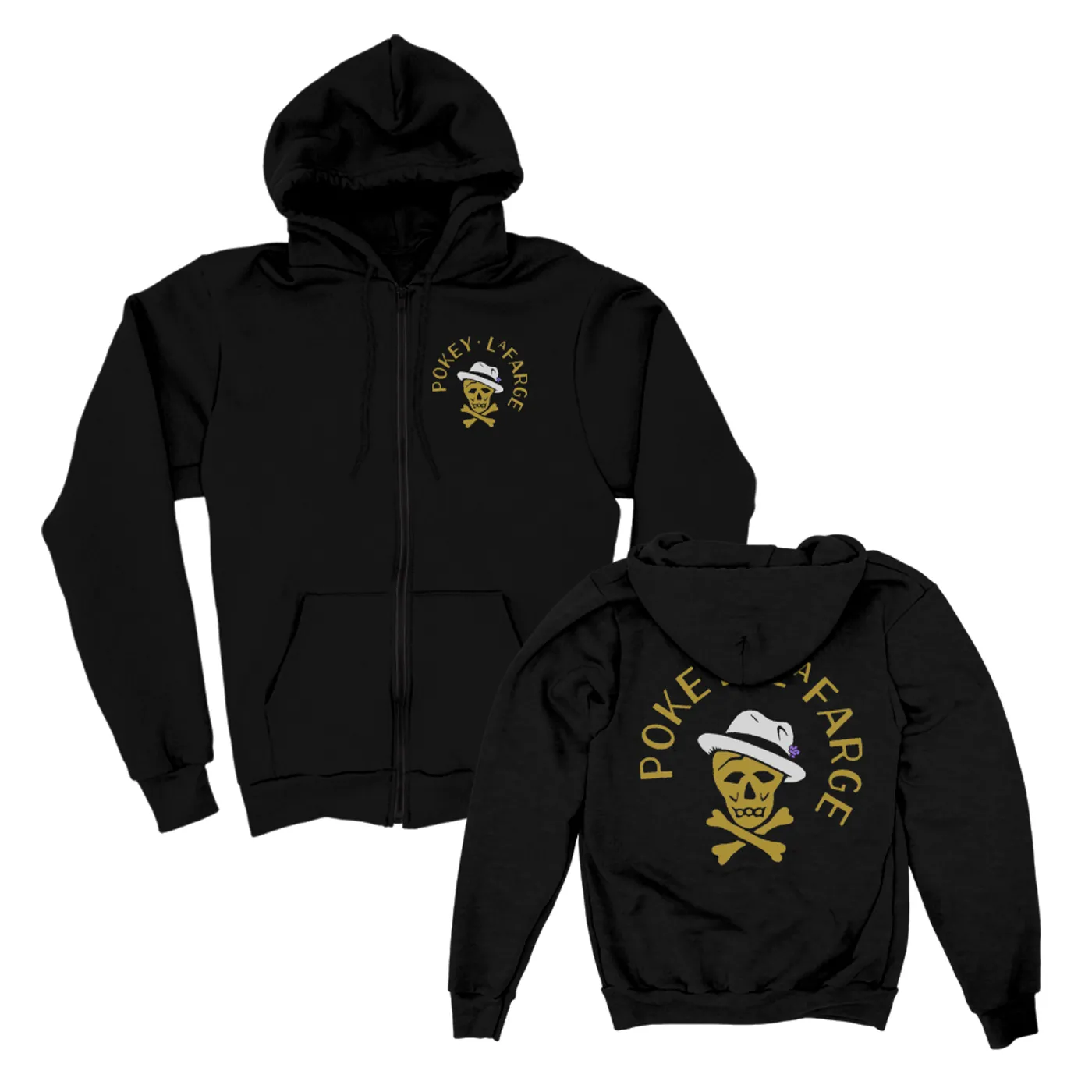 Pokey LaFarge Skull and Crossbone Hoodie (Black)