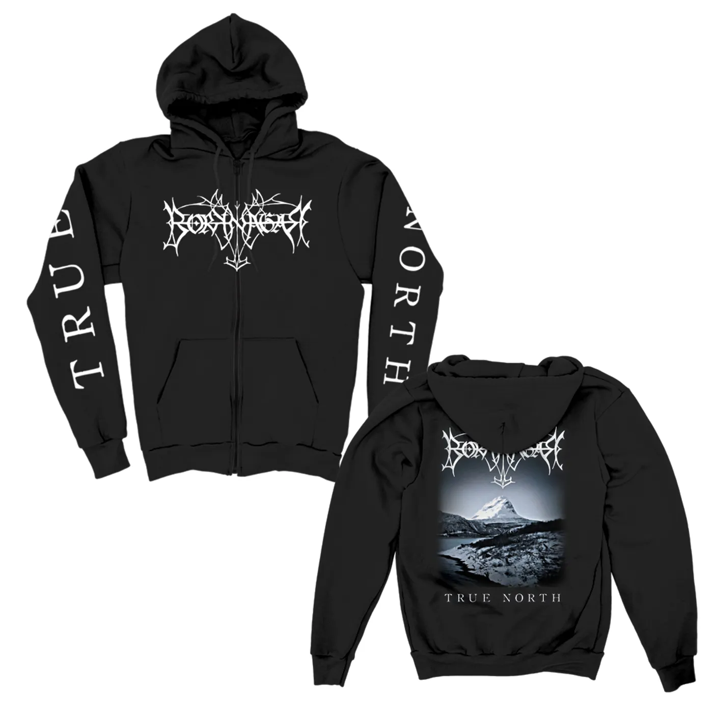 Borknagar True North Zip Up Hoodie (Black)